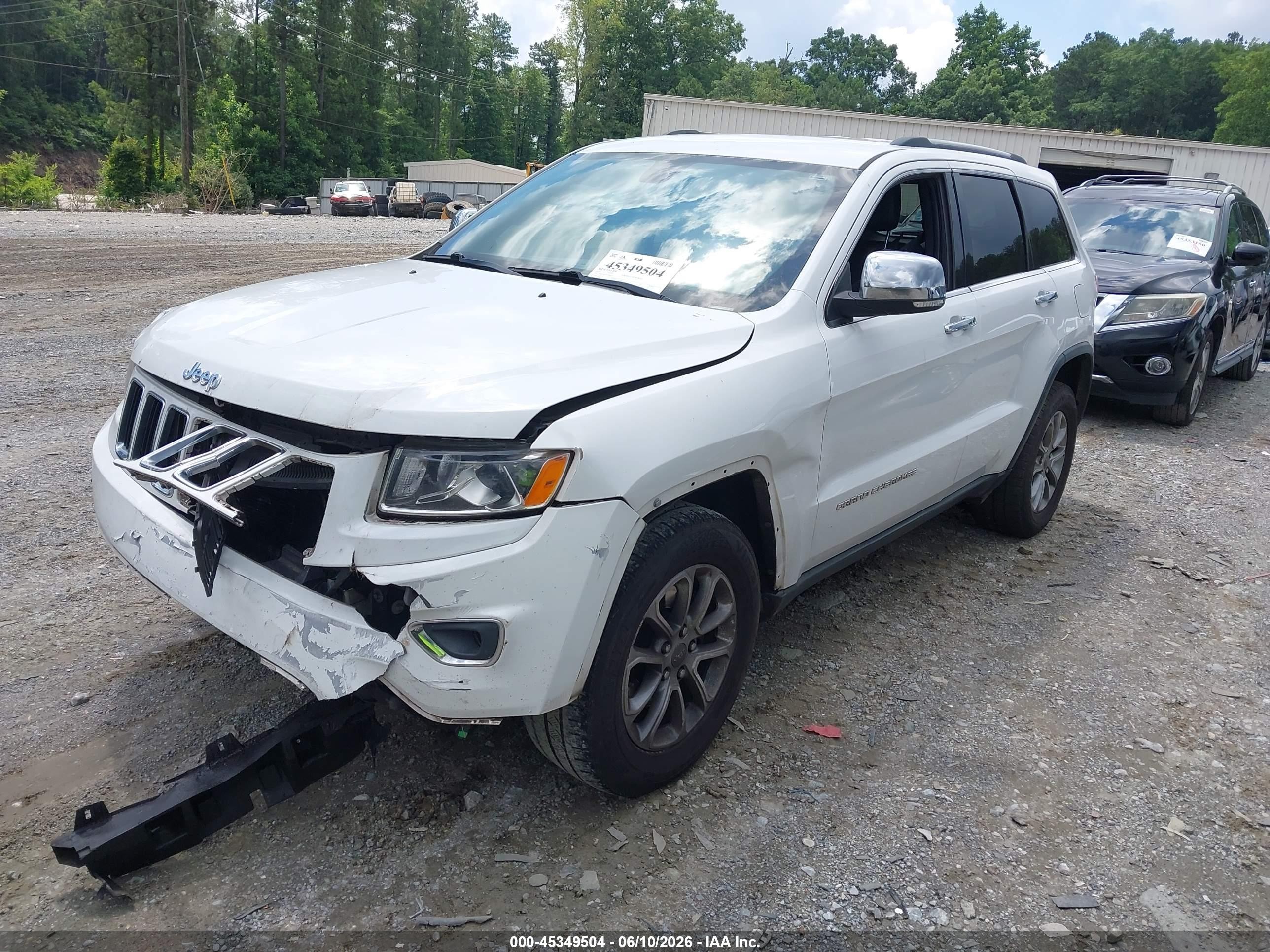 2015 Jeep Grand Cherokee Limited White vin: 1C4RJFBG7FC698163