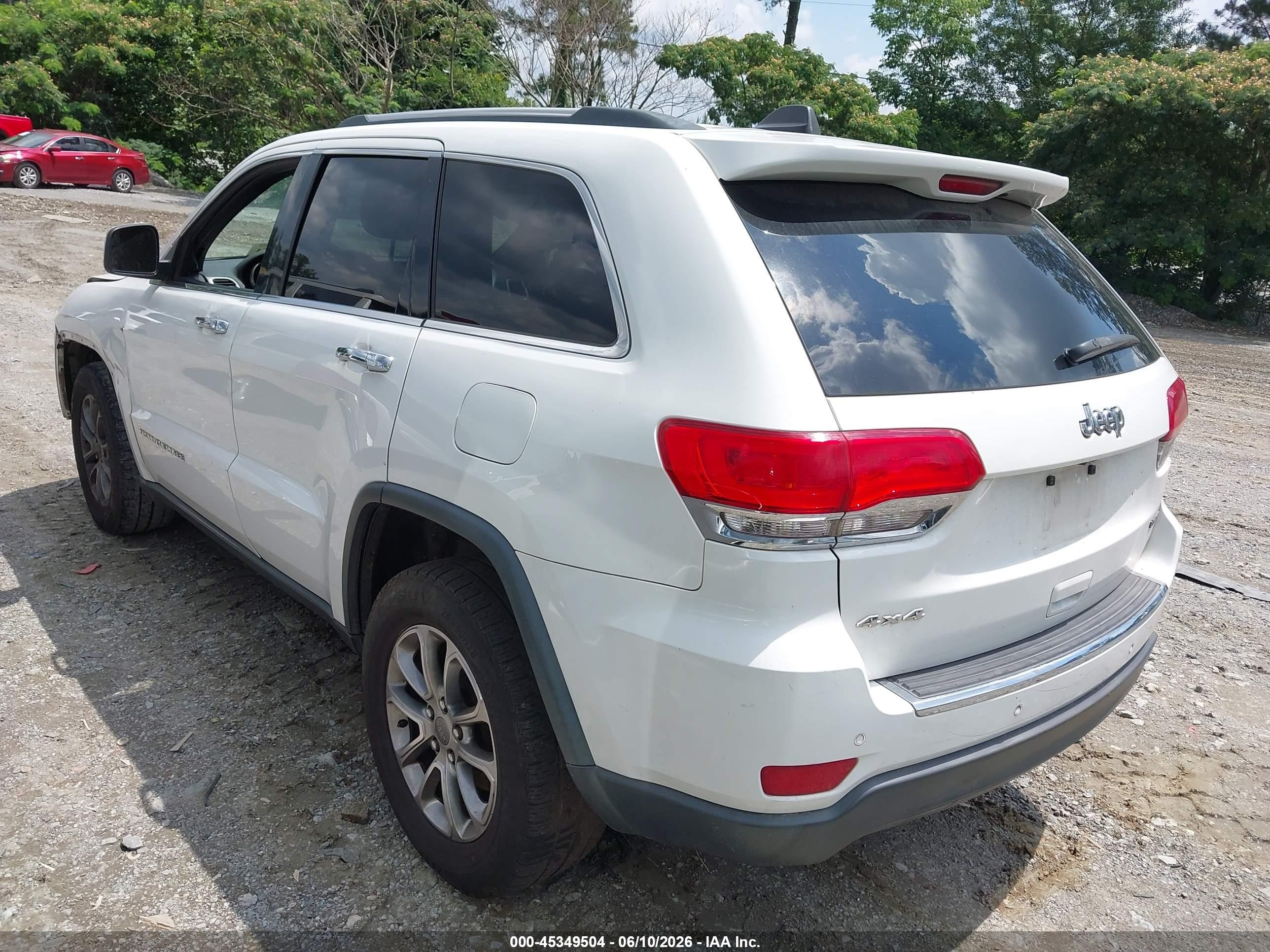 2015 Jeep Grand Cherokee Limited White vin: 1C4RJFBG7FC698163