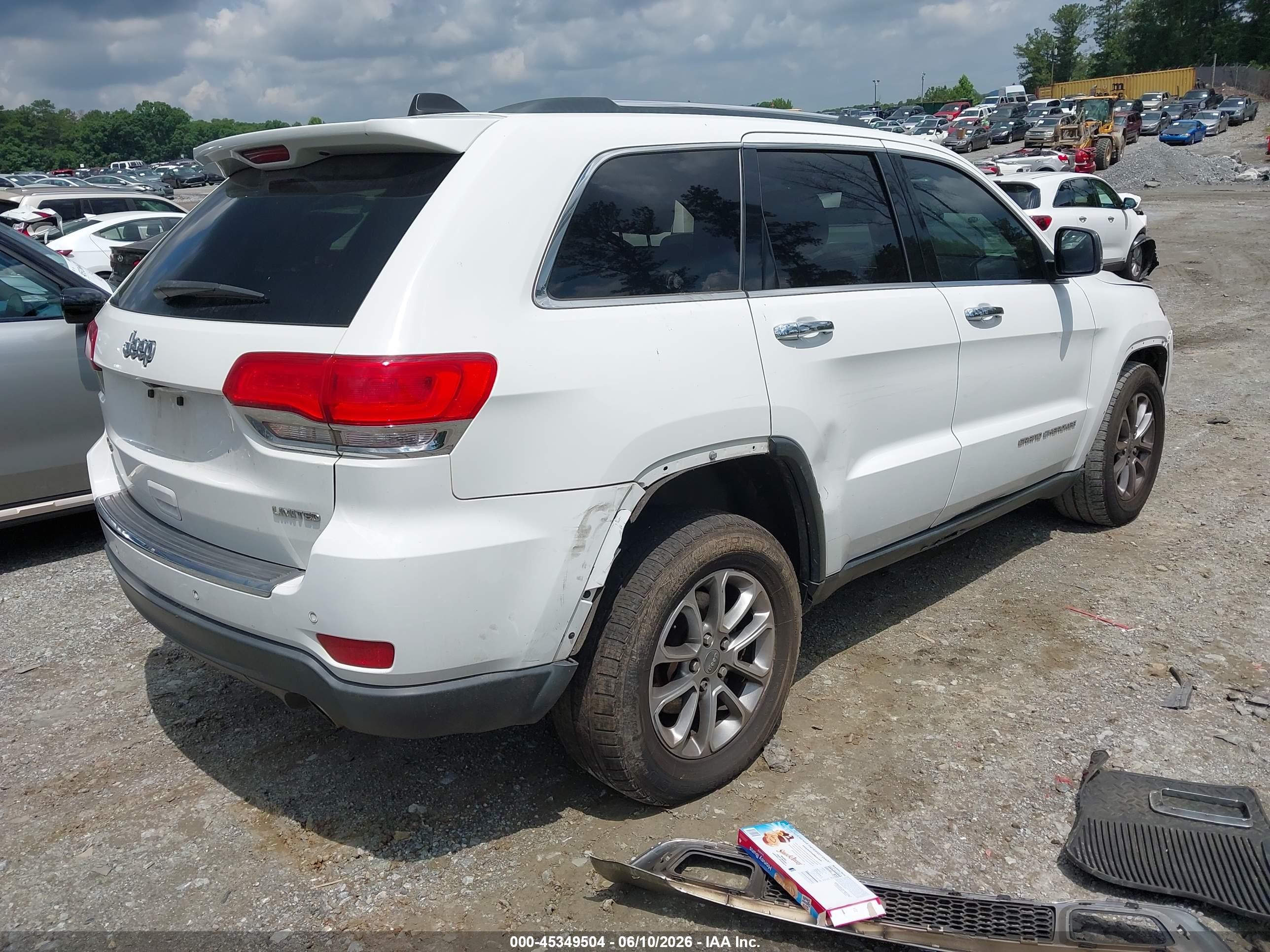 2015 Jeep Grand Cherokee Limited White vin: 1C4RJFBG7FC698163