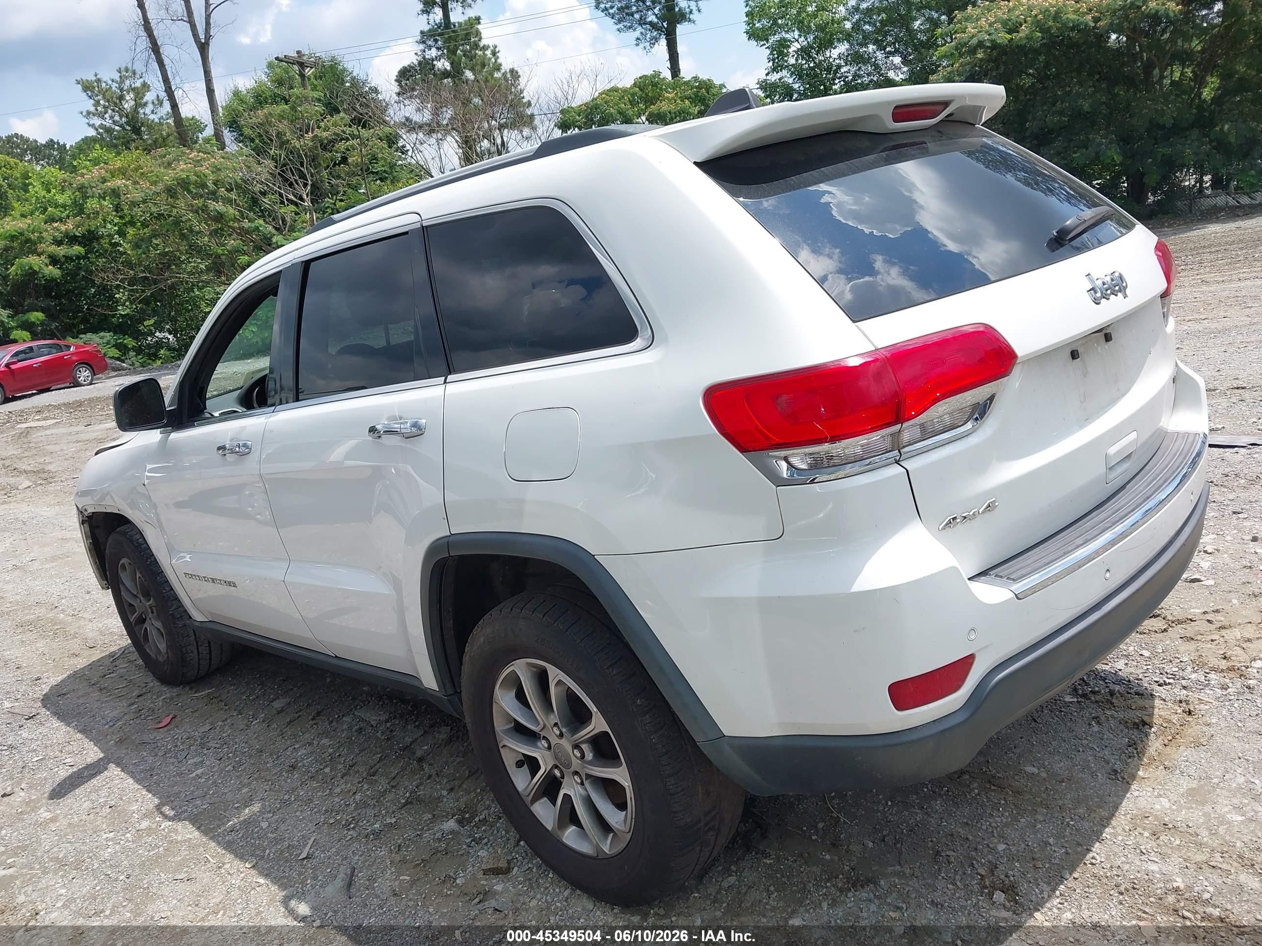 2015 Jeep Grand Cherokee Limited White vin: 1C4RJFBG7FC698163