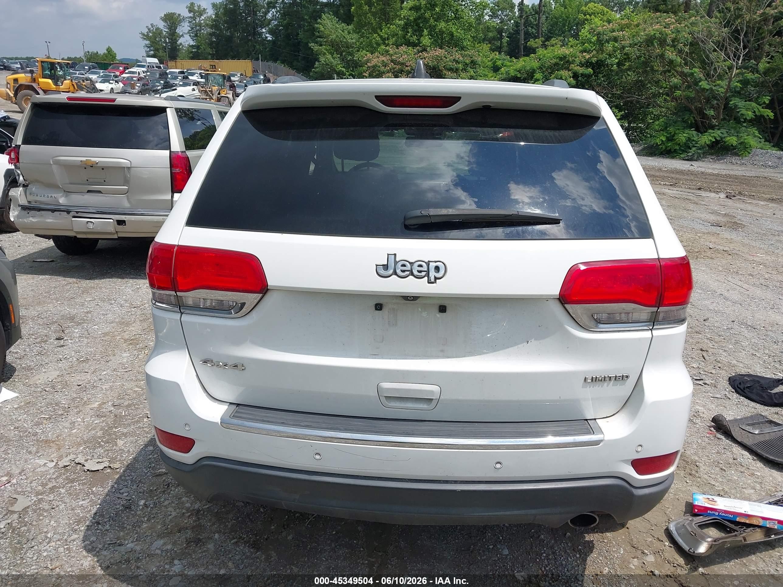 2015 Jeep Grand Cherokee Limited White vin: 1C4RJFBG7FC698163