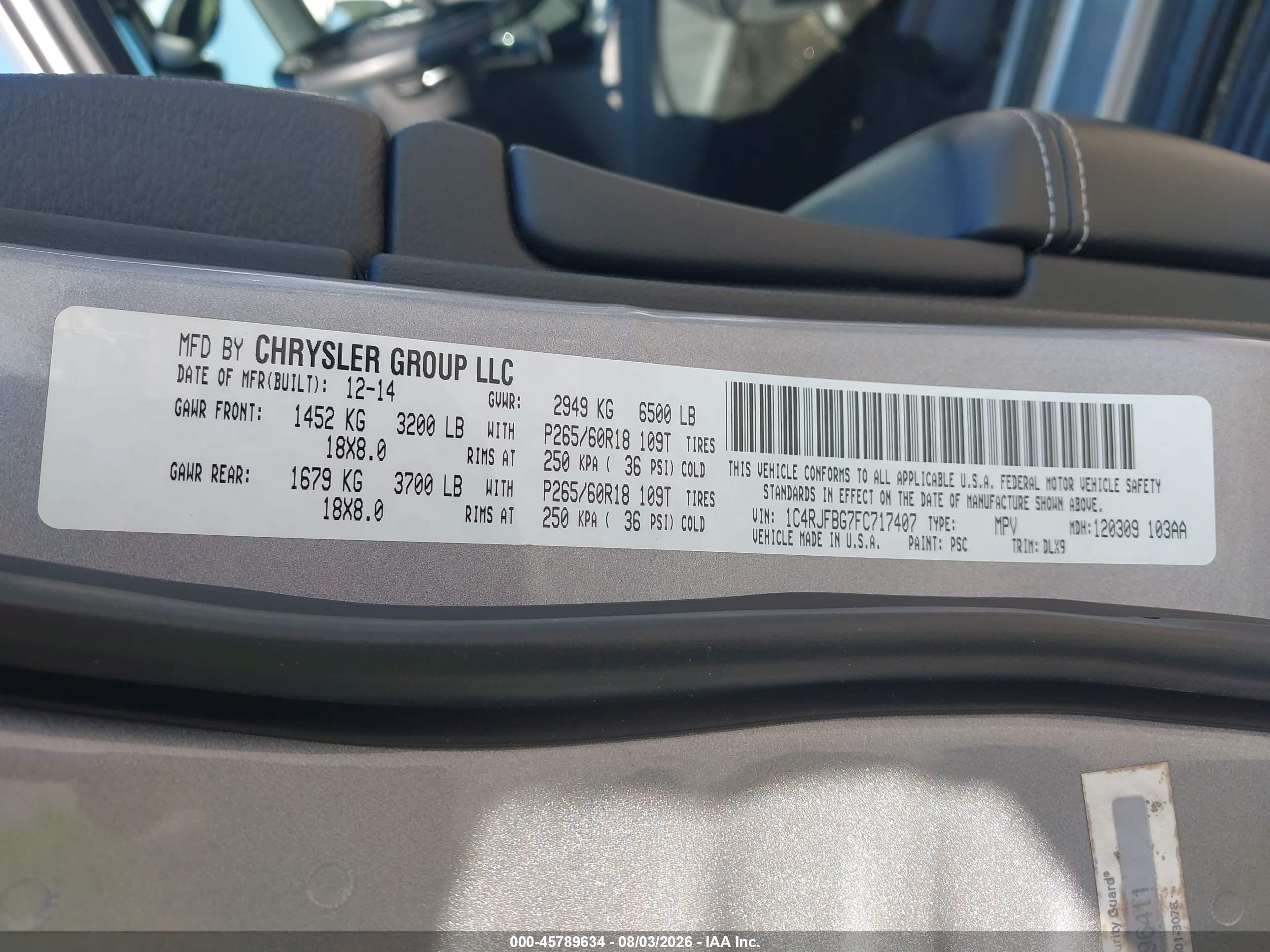 2015 Jeep Grand Cherokee Limited Silver vin: 1C4RJFBG7FC717407