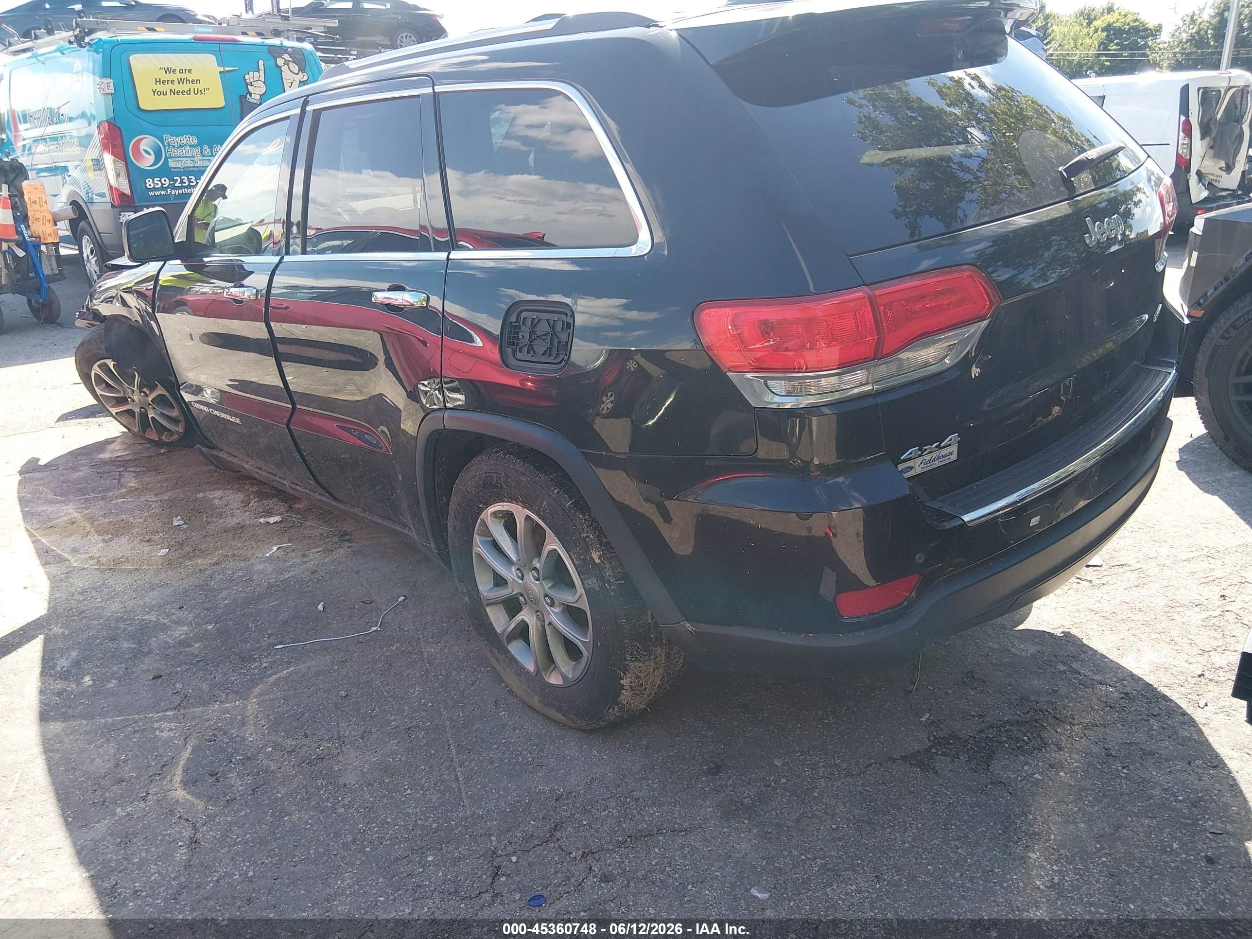 2015 Jeep Grand Cherokee Limited Black vin: 1C4RJFBG7FC747989