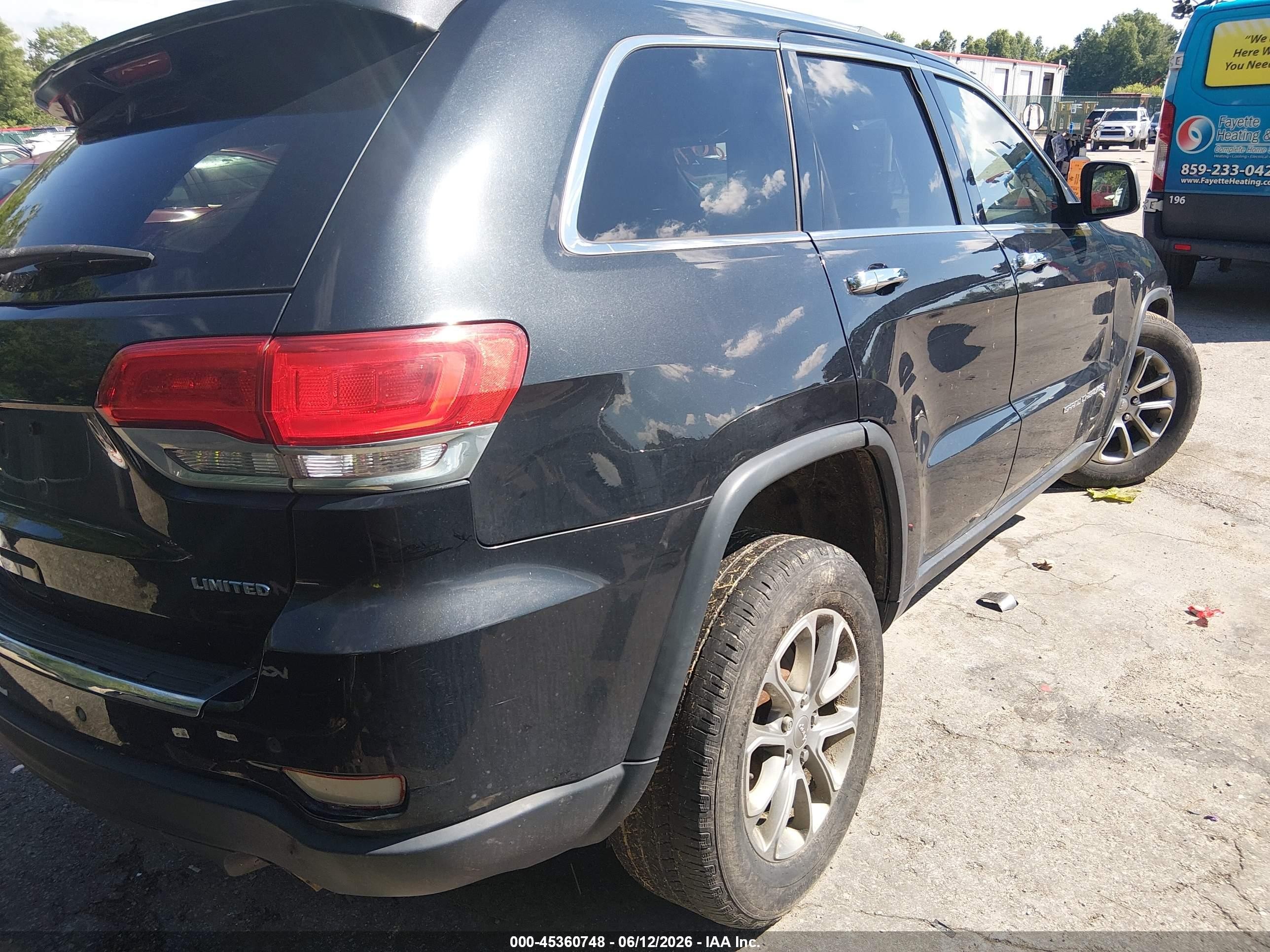2015 Jeep Grand Cherokee Limited Black vin: 1C4RJFBG7FC747989