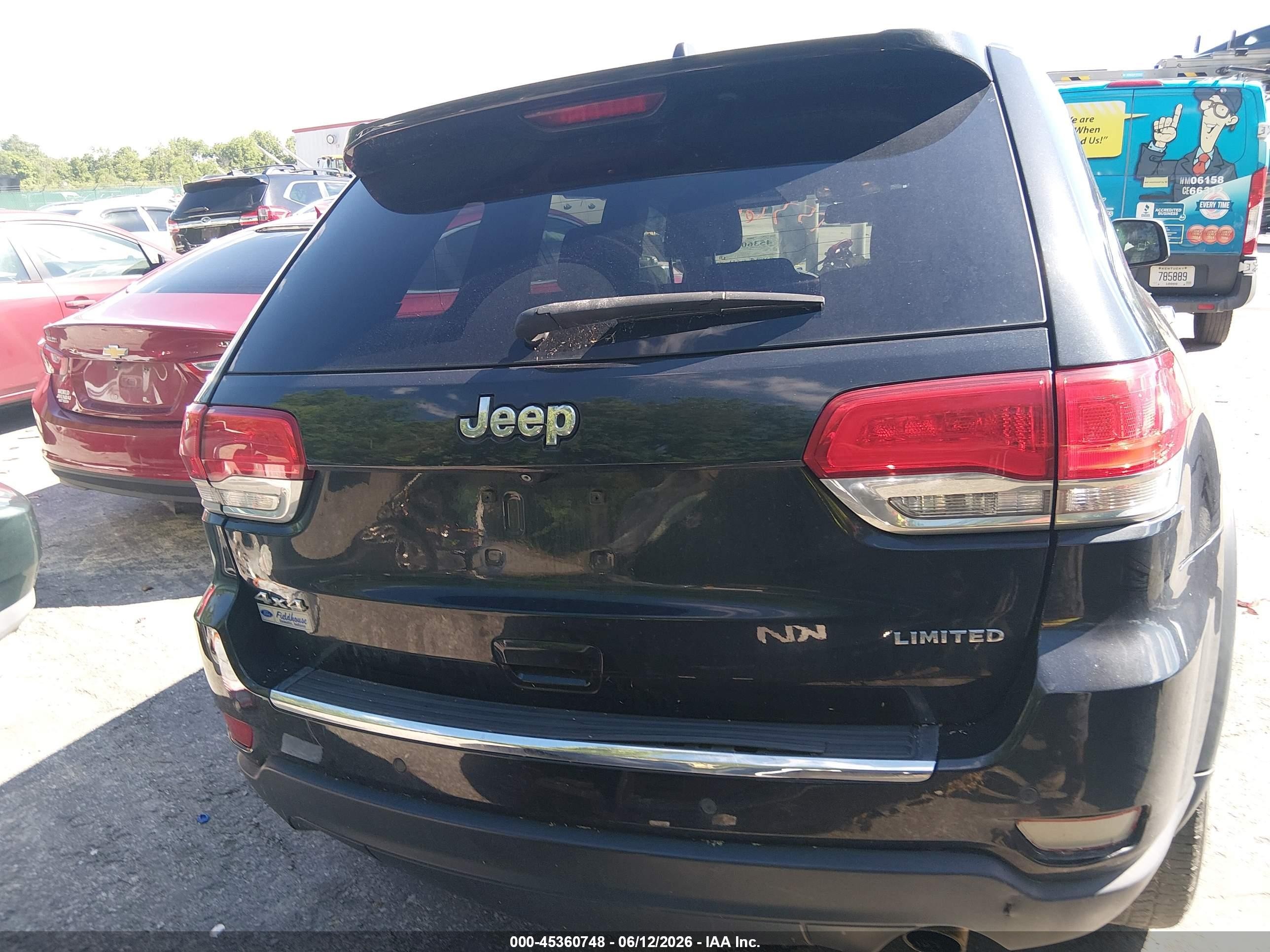 2015 Jeep Grand Cherokee Limited Black vin: 1C4RJFBG7FC747989
