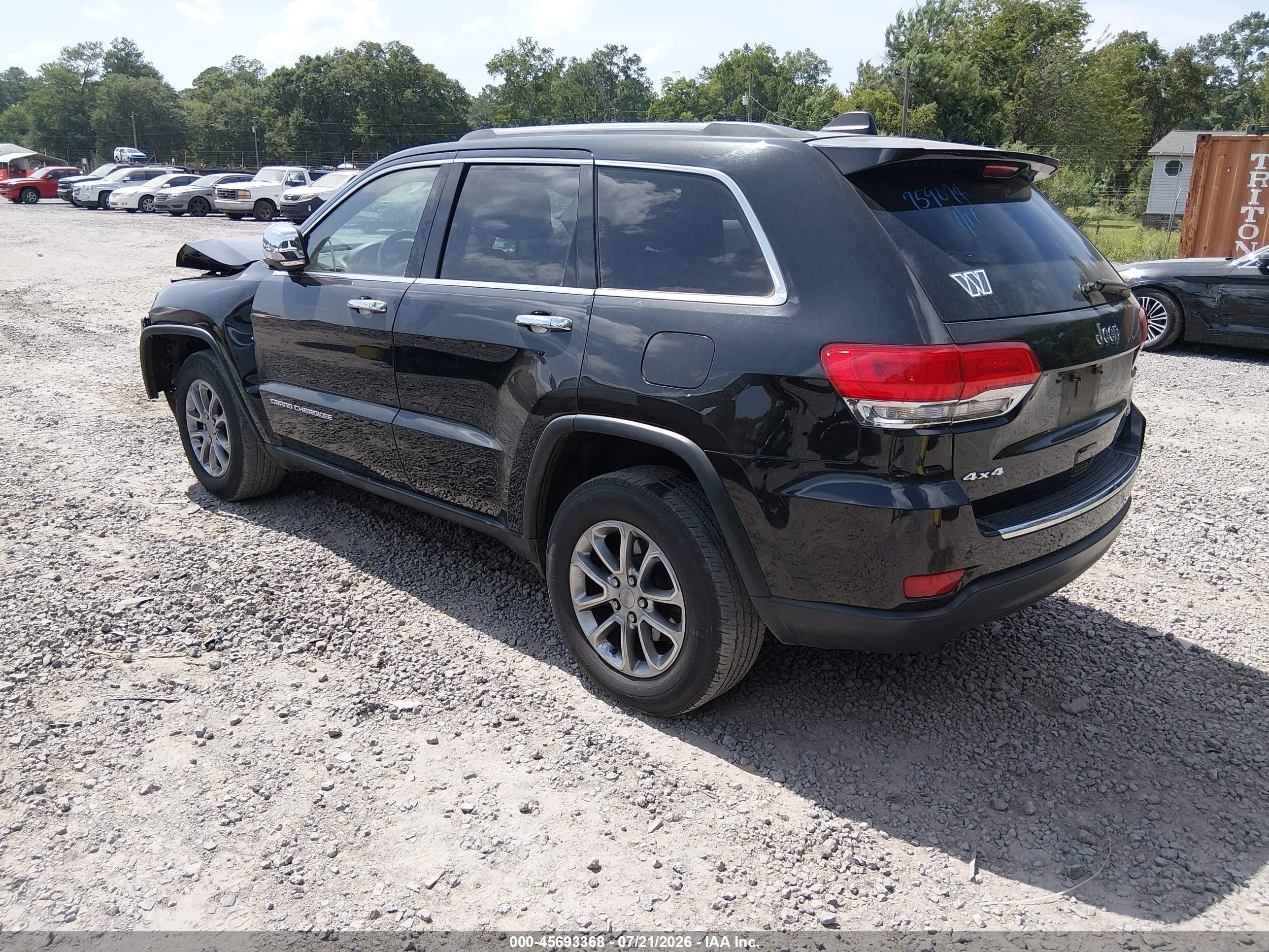 2015 Jeep Grand Cherokee Limited Black vin: 1C4RJFBG7FC759074