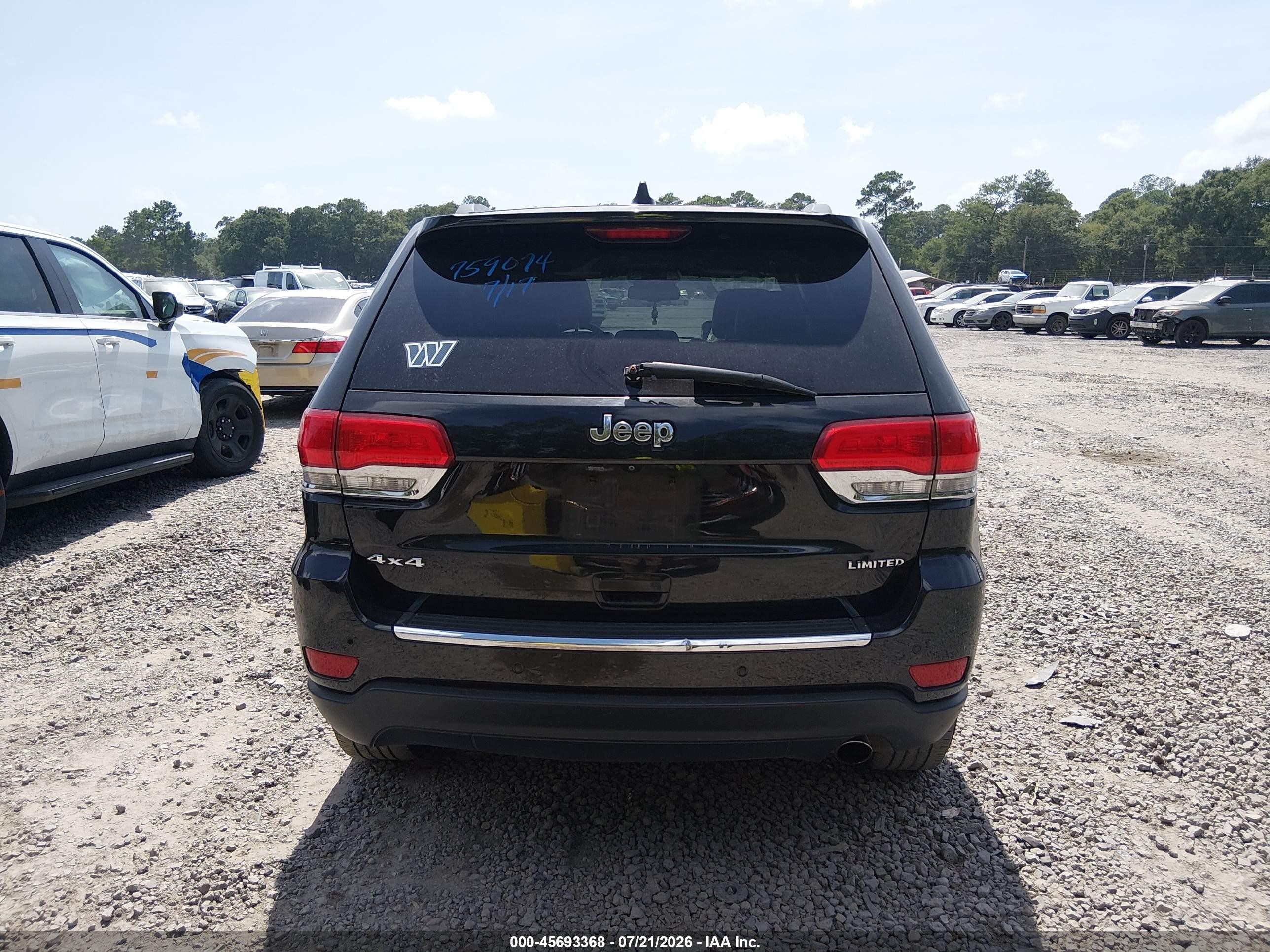 2015 Jeep Grand Cherokee Limited Black vin: 1C4RJFBG7FC759074