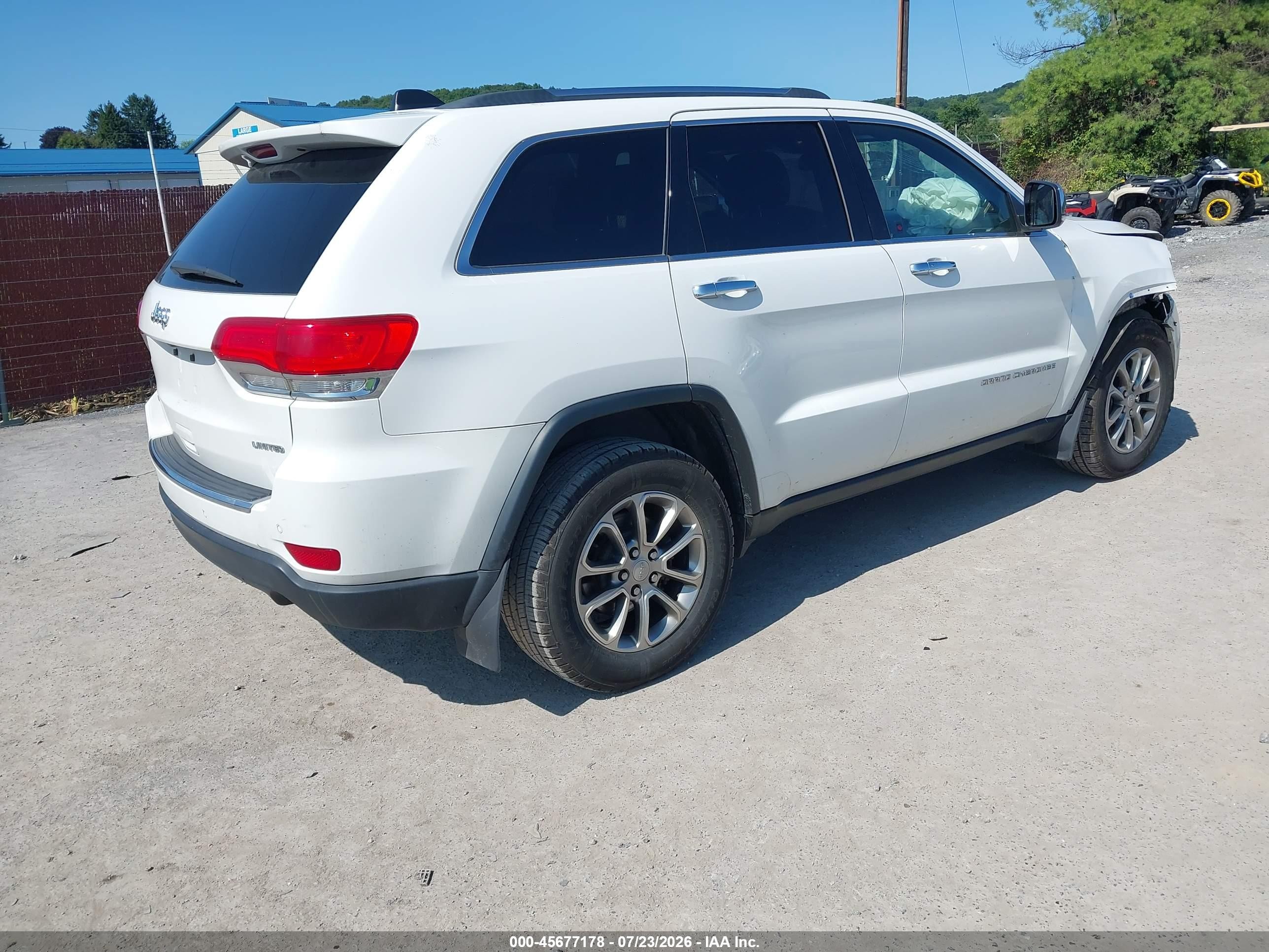 2015 Jeep Grand Cherokee Limited White vin: 1C4RJFBG7FC876900