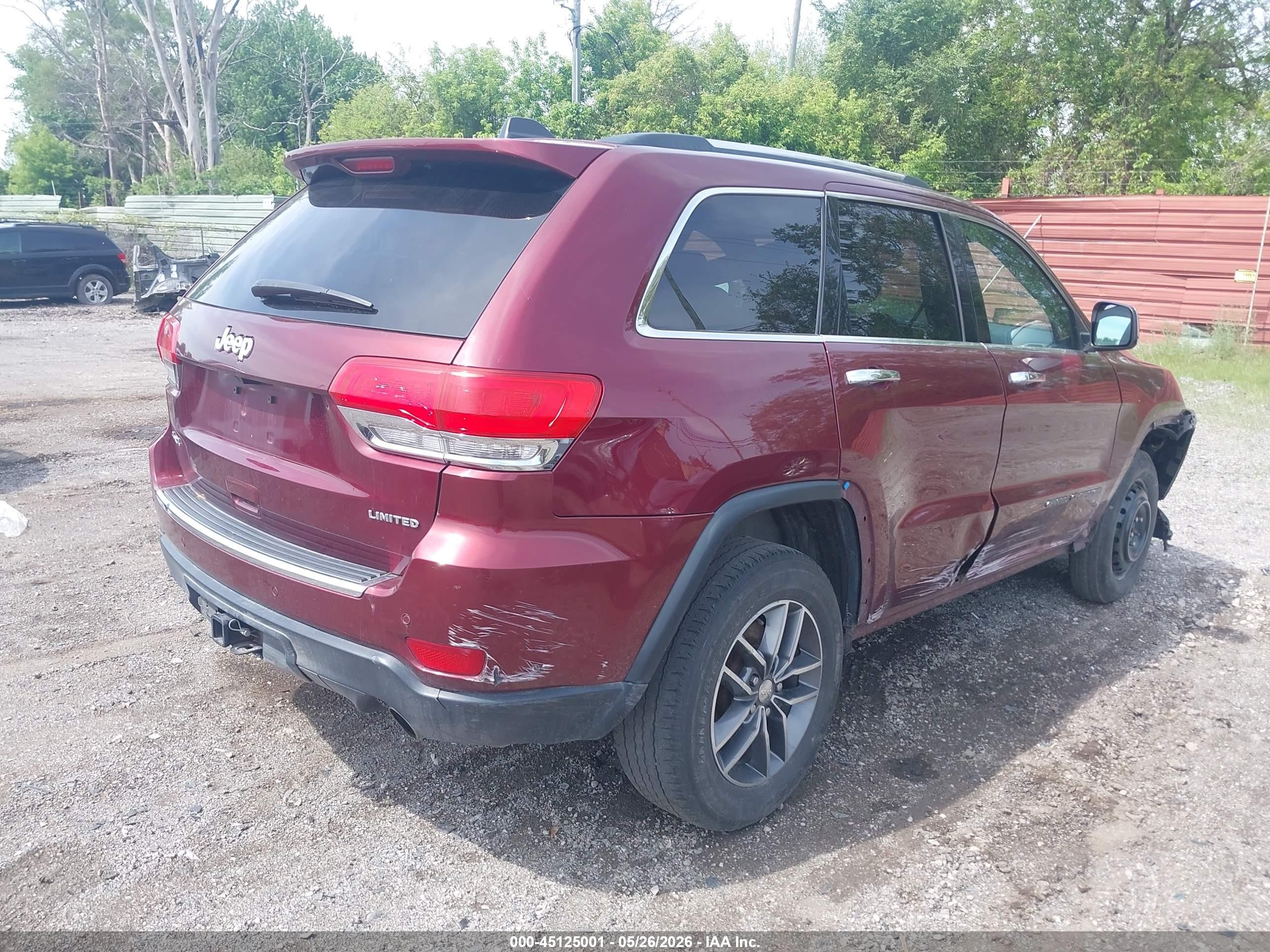 2017 Jeep Grand Cherokee Limited 4x4 Burgundy vin: 1C4RJFBG7HC671242