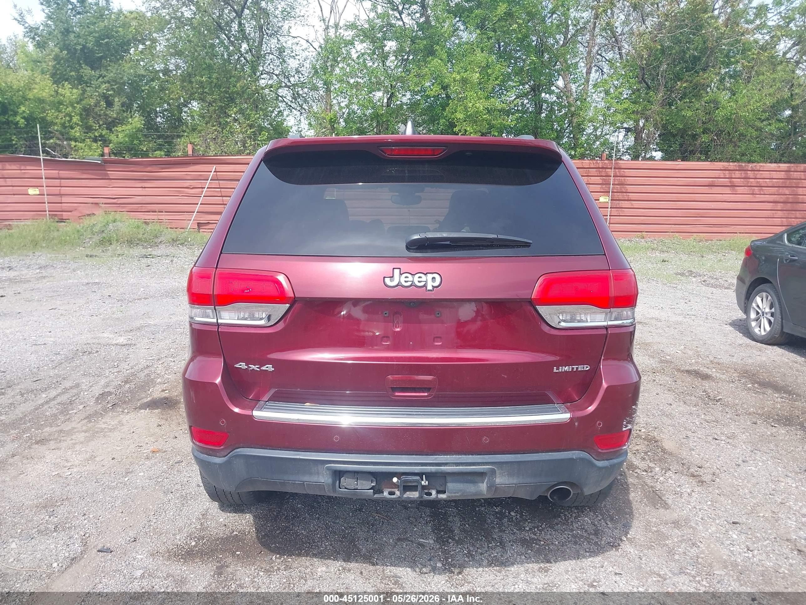 2017 Jeep Grand Cherokee Limited 4x4 Burgundy vin: 1C4RJFBG7HC671242