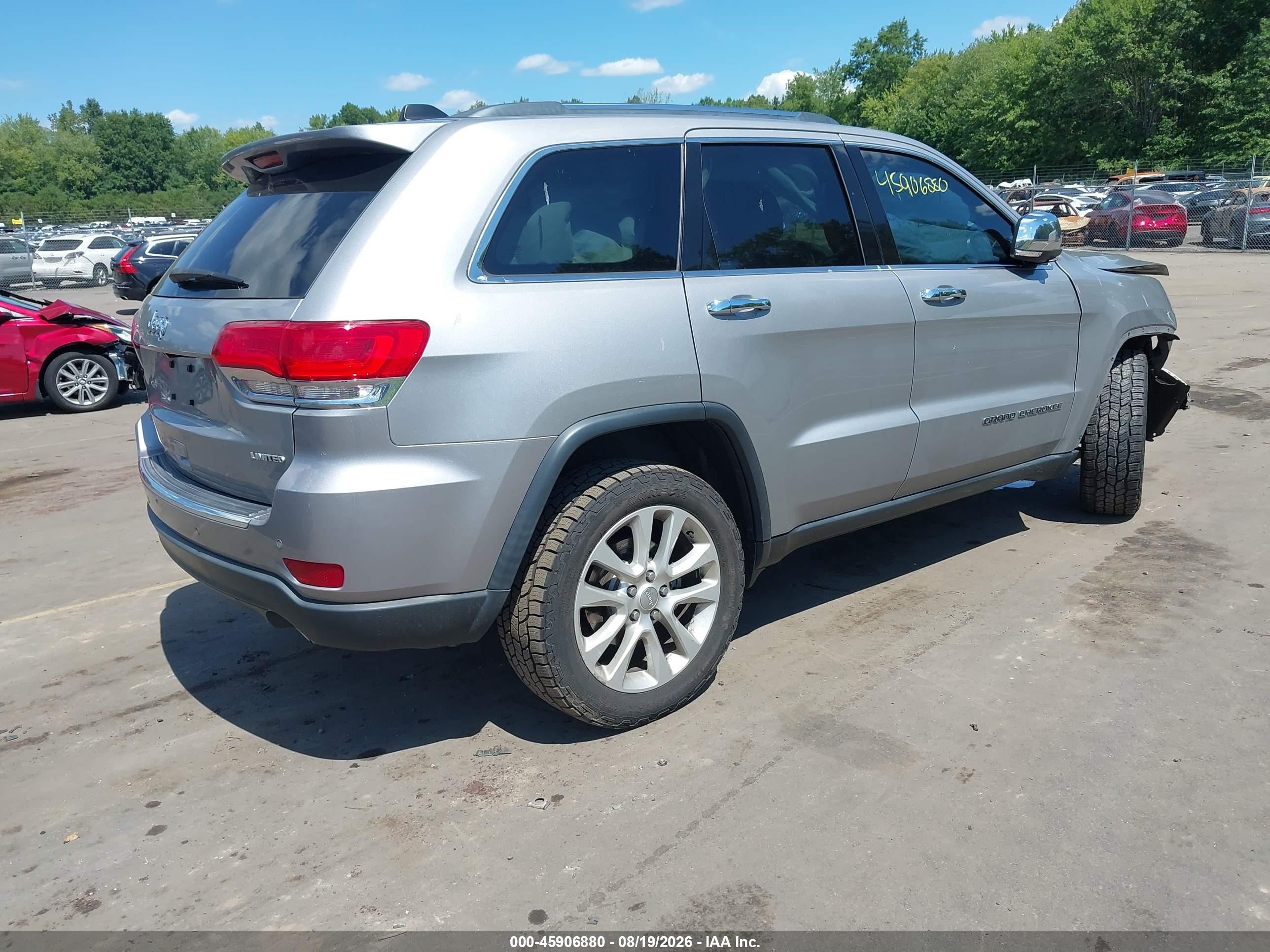 2017 Jeep Grand Cherokee Limited Gray vin: 1C4RJFBG7HC873644