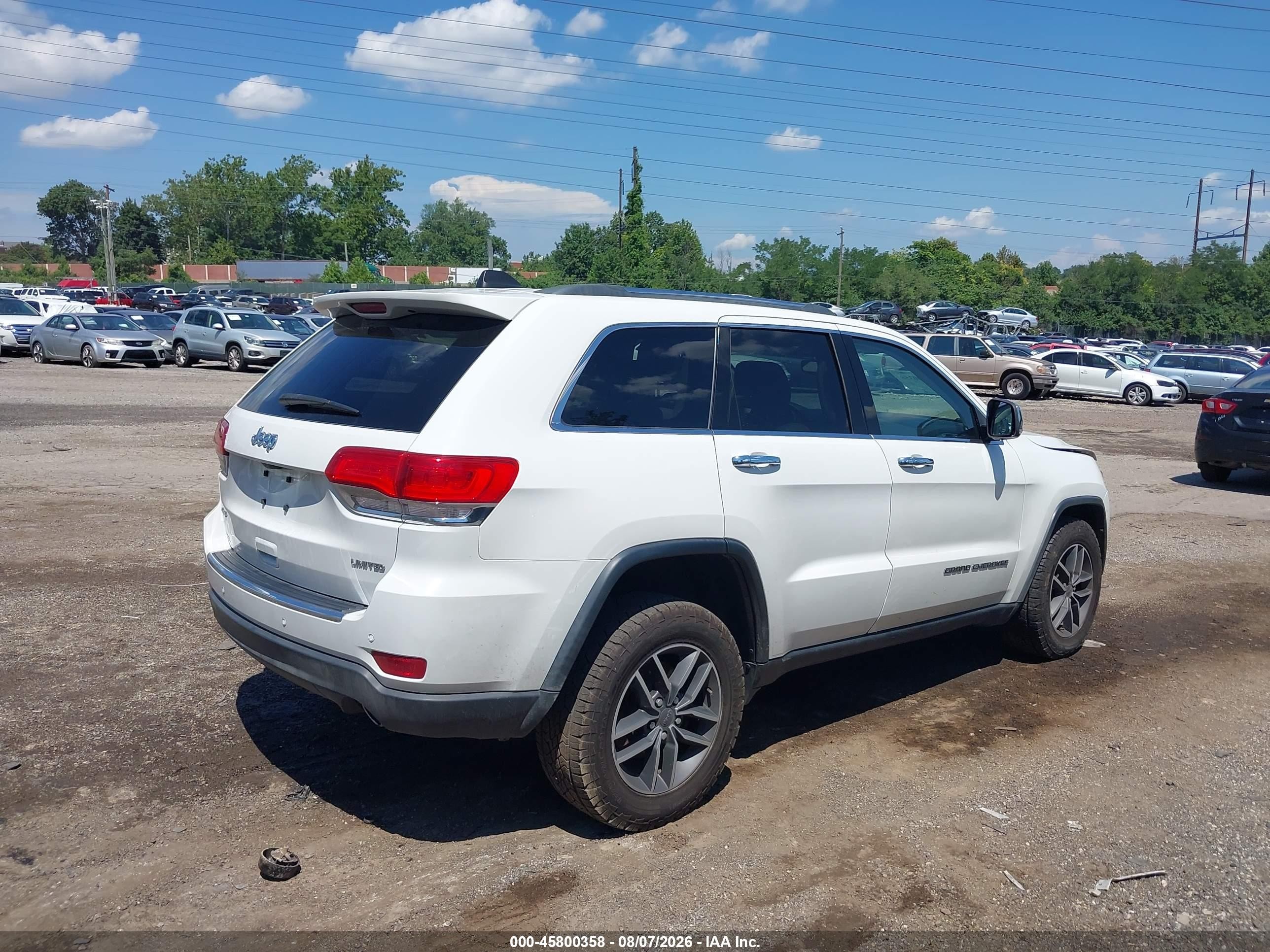 2019 Jeep Grand Cherokee Limited 4x4 White vin: 1C4RJFBG7KC649068