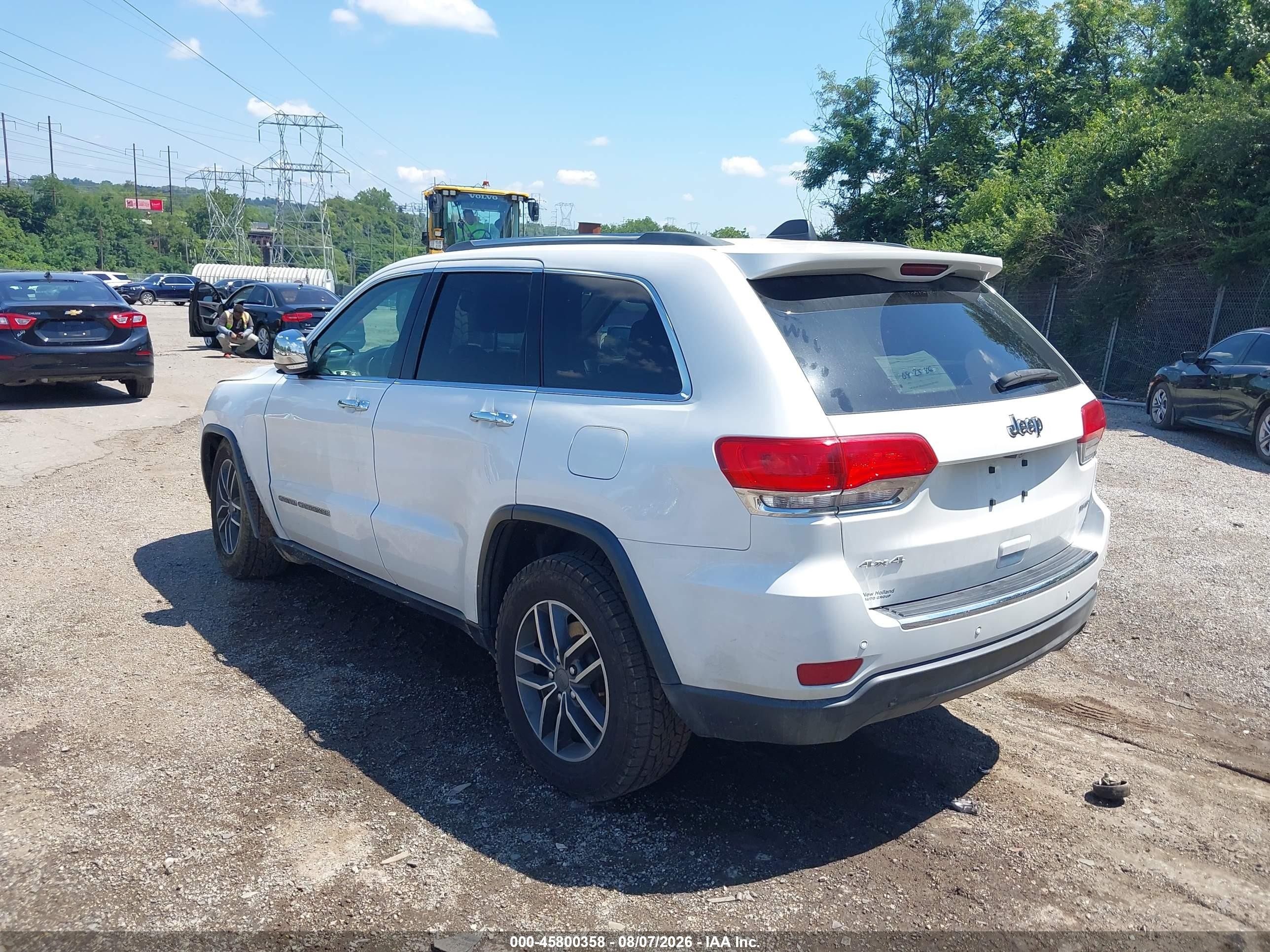 2019 Jeep Grand Cherokee Limited 4x4 White vin: 1C4RJFBG7KC649068