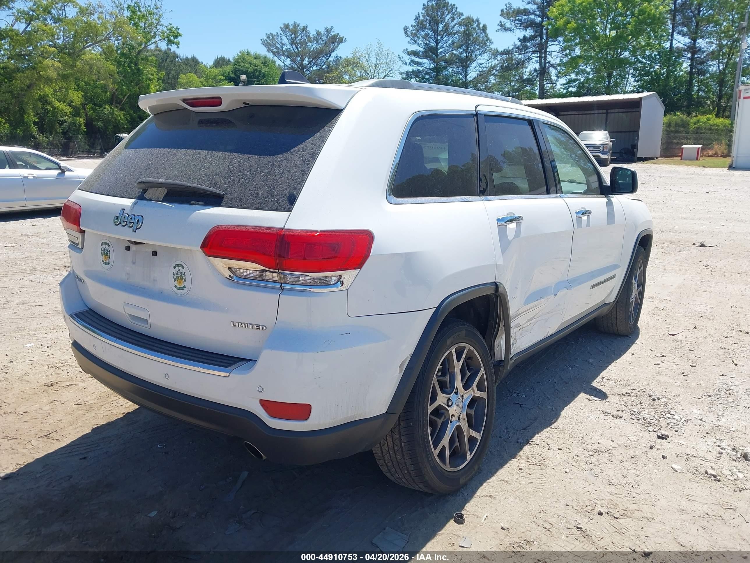 2019 Jeep Grand Cherokee Limited 4x4 White vin: 1C4RJFBG7KC782087