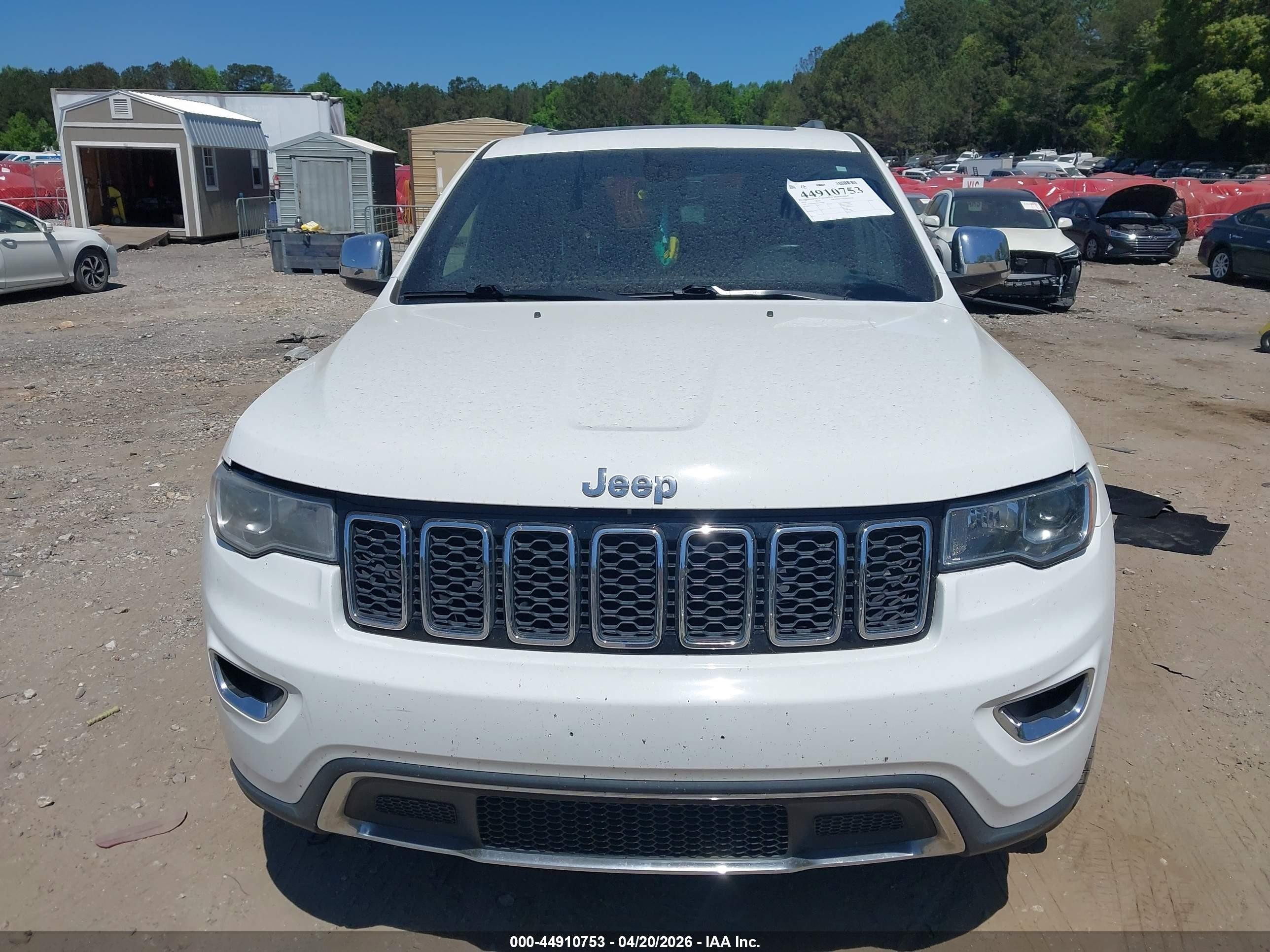 2019 Jeep Grand Cherokee Limited 4x4 White vin: 1C4RJFBG7KC782087