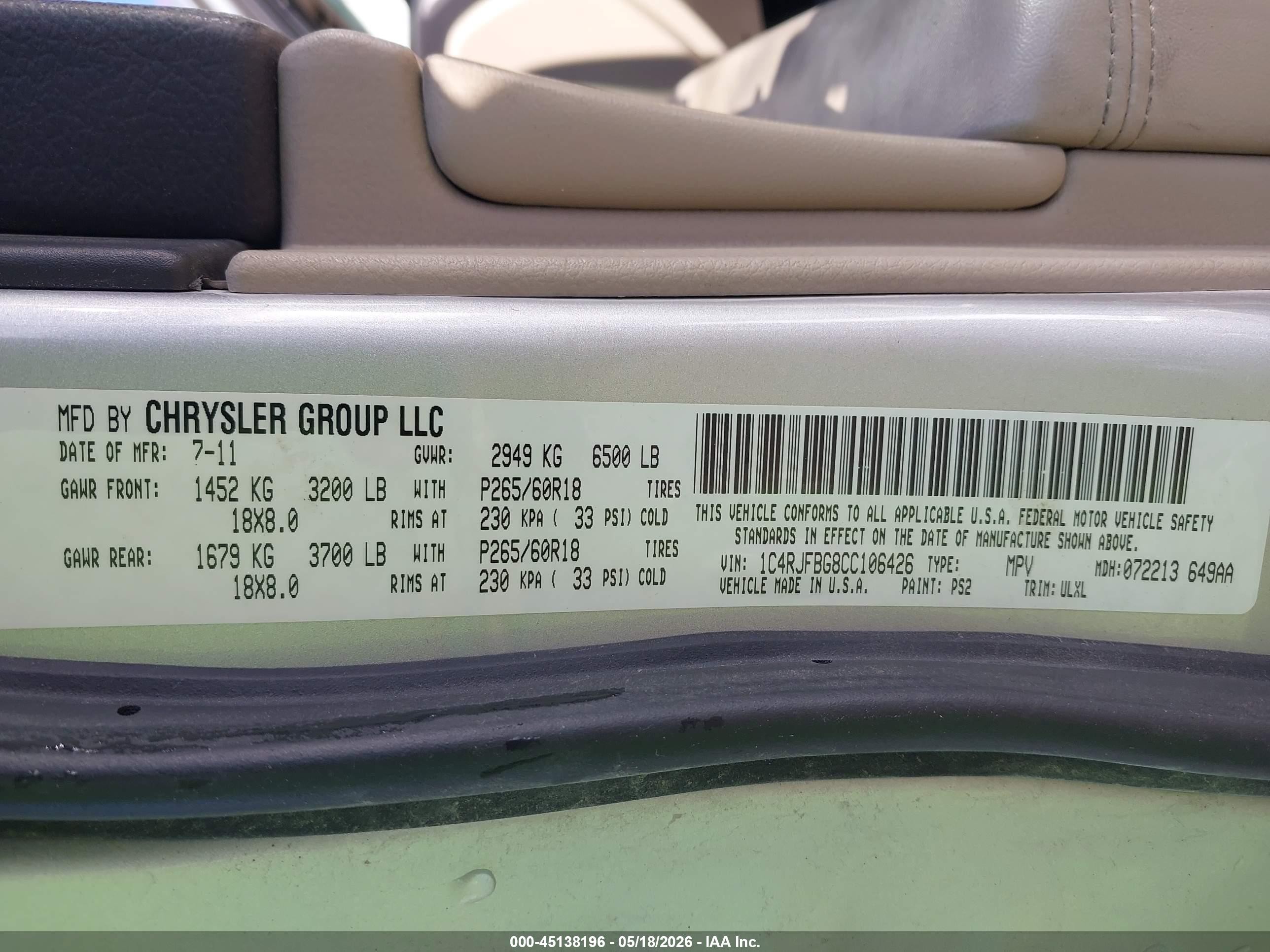 2012 Jeep Grand Cherokee Limited Silver vin: 1C4RJFBG8CC106426