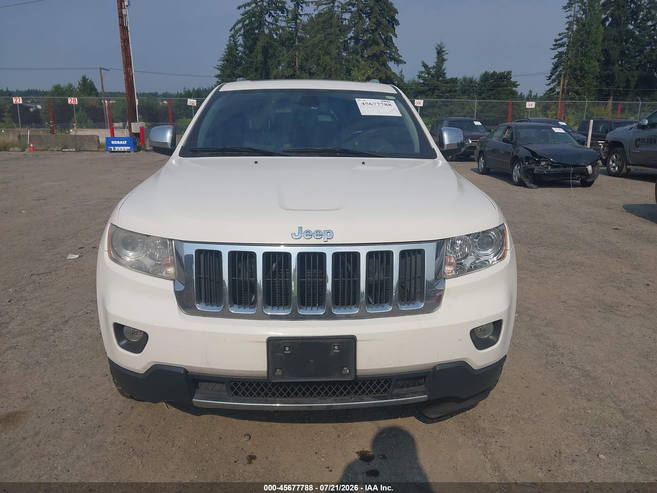 2012 Jeep Grand Cherokee Limited White vin: 1C4RJFBG8CC217820