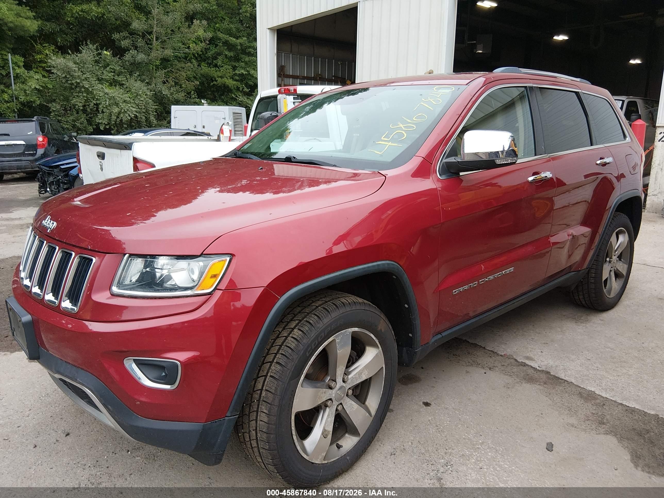 2014 Jeep Grand Cherokee Limited Red vin: 1C4RJFBG8EC100922
