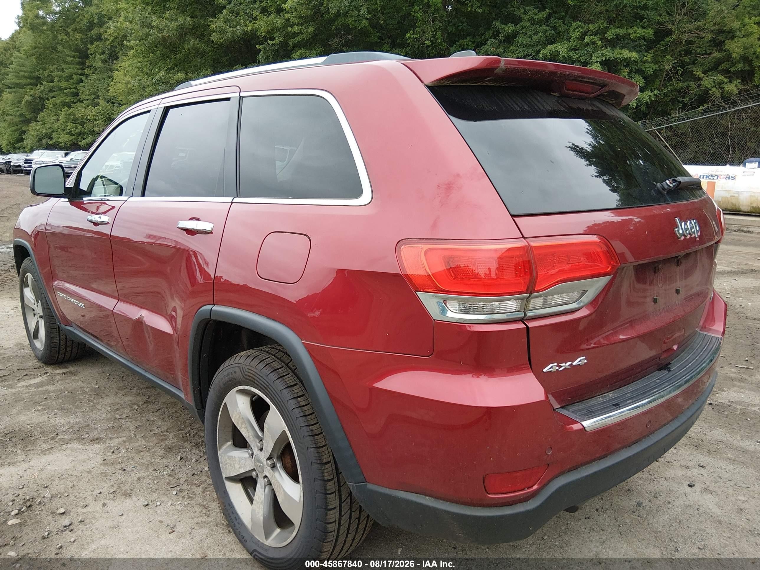 2014 Jeep Grand Cherokee Limited Red vin: 1C4RJFBG8EC100922