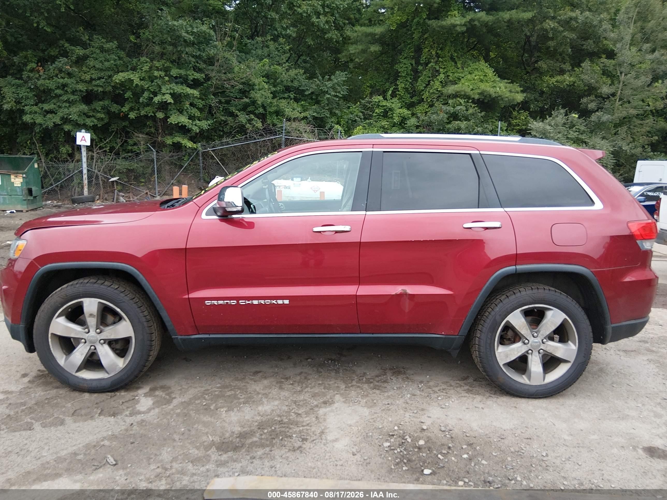 2014 Jeep Grand Cherokee Limited Red vin: 1C4RJFBG8EC100922