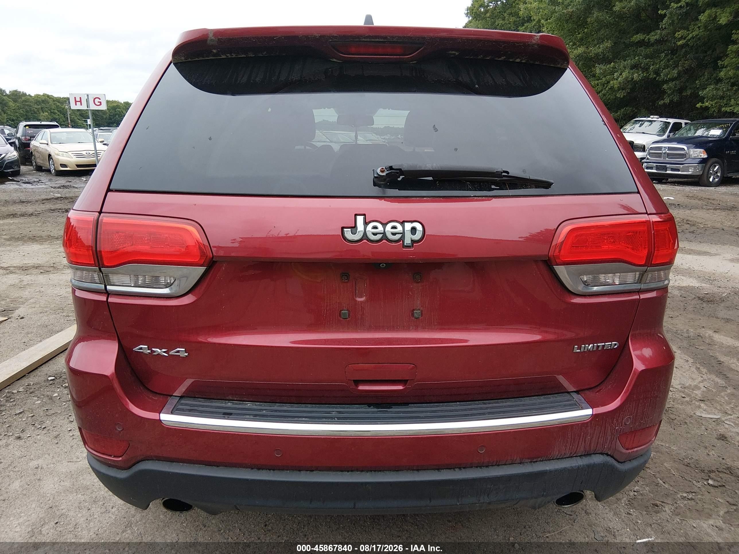 2014 Jeep Grand Cherokee Limited Red vin: 1C4RJFBG8EC100922