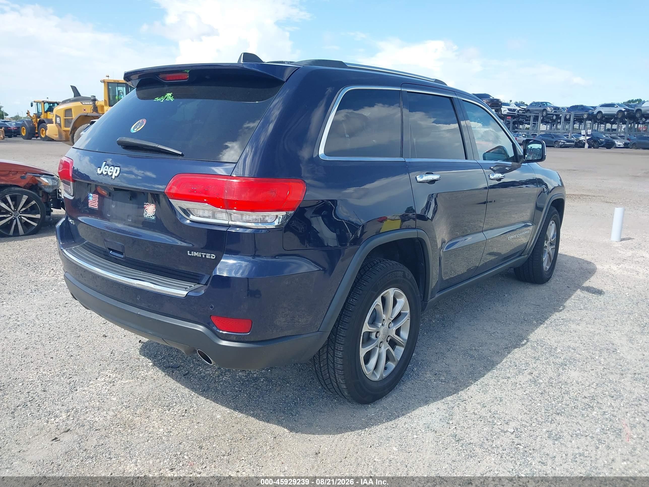 2014 Jeep Grand Cherokee Limited Синий vin: 1C4RJFBG8EC103433