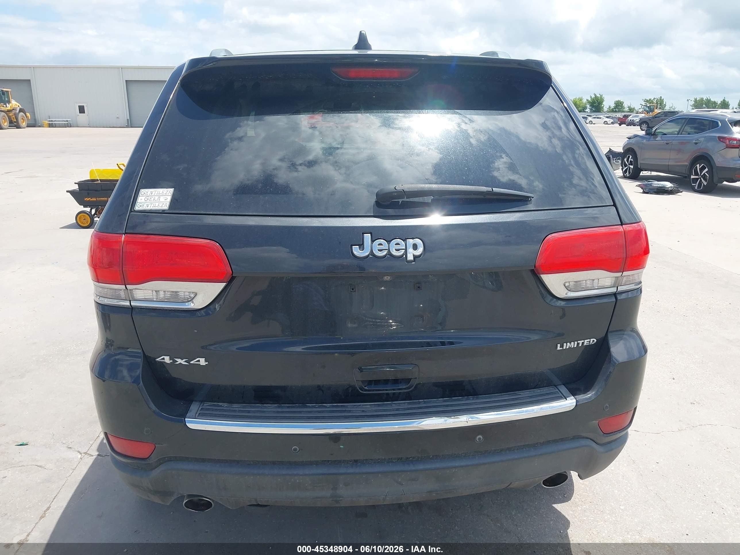2014 Jeep Grand Cherokee Limited Black vin: 1C4RJFBG8EC226617