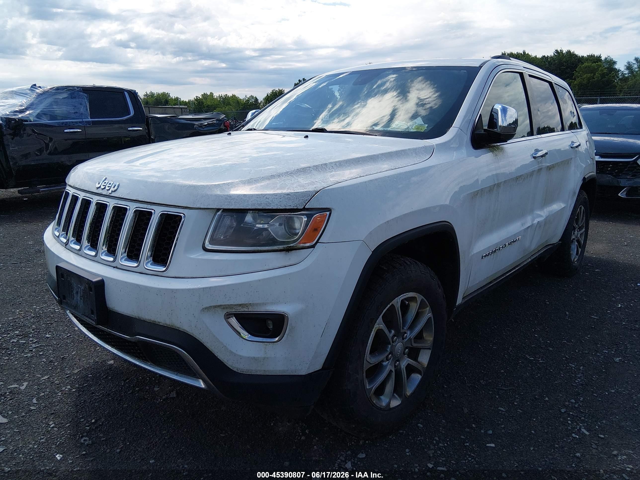 2014 Jeep Grand Cherokee Limited White vin: 1C4RJFBG8EC233471