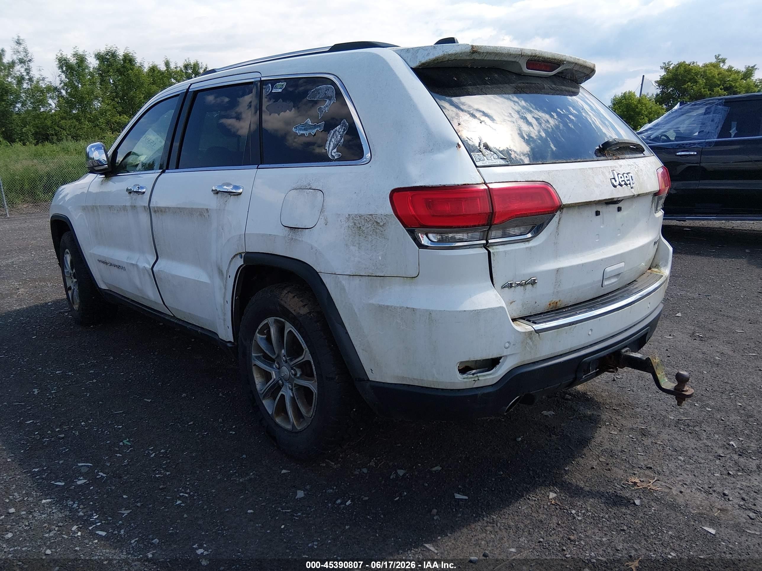 2014 Jeep Grand Cherokee Limited White vin: 1C4RJFBG8EC233471