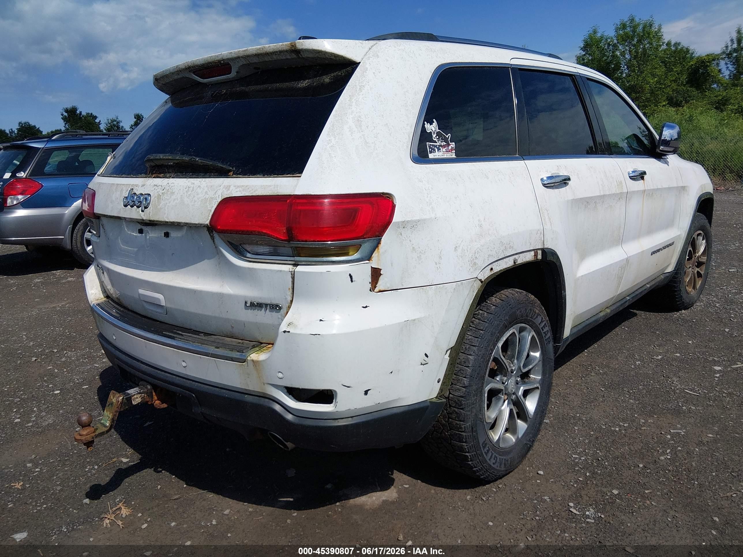 2014 Jeep Grand Cherokee Limited White vin: 1C4RJFBG8EC233471