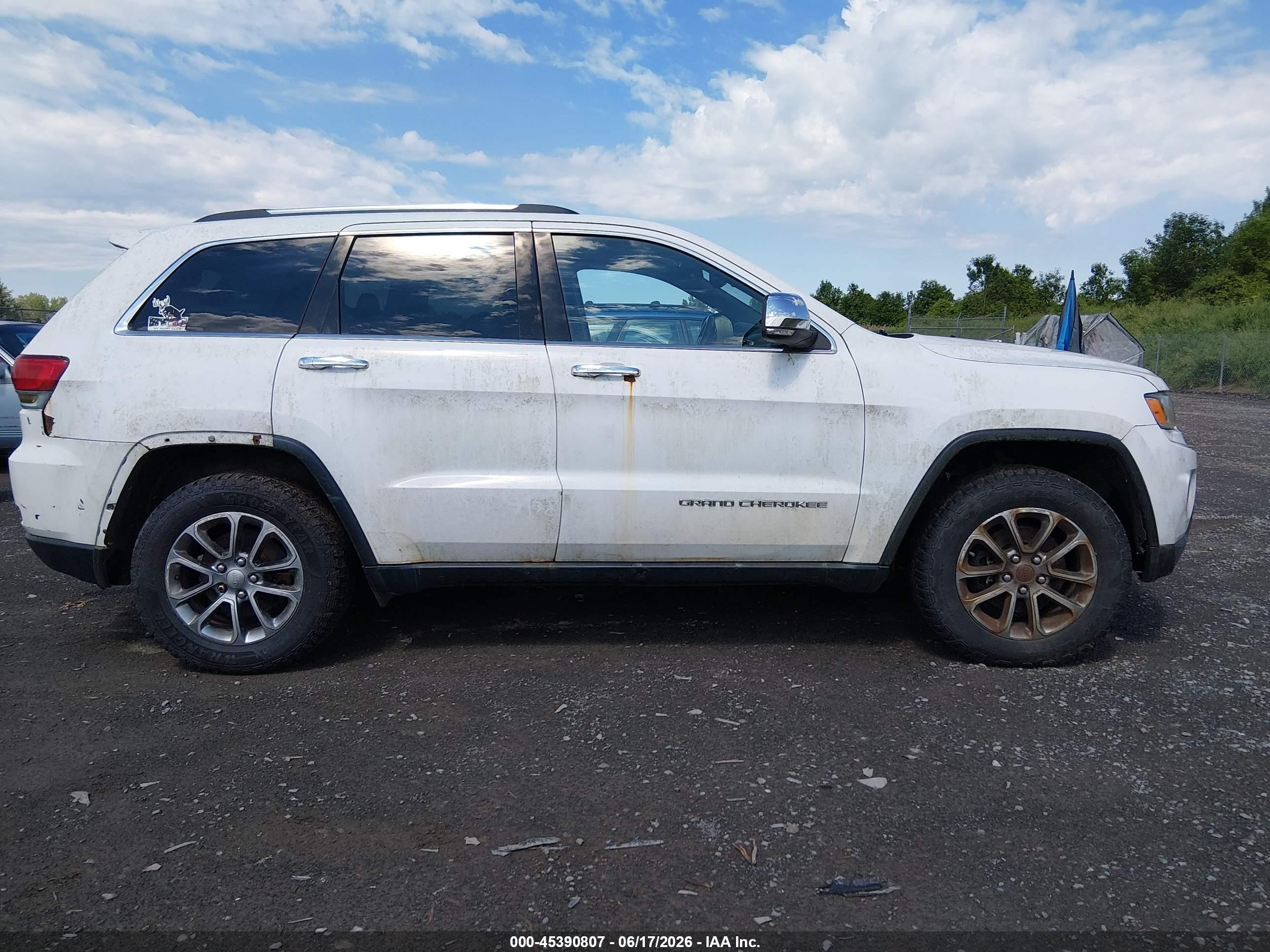 2014 Jeep Grand Cherokee Limited White vin: 1C4RJFBG8EC233471