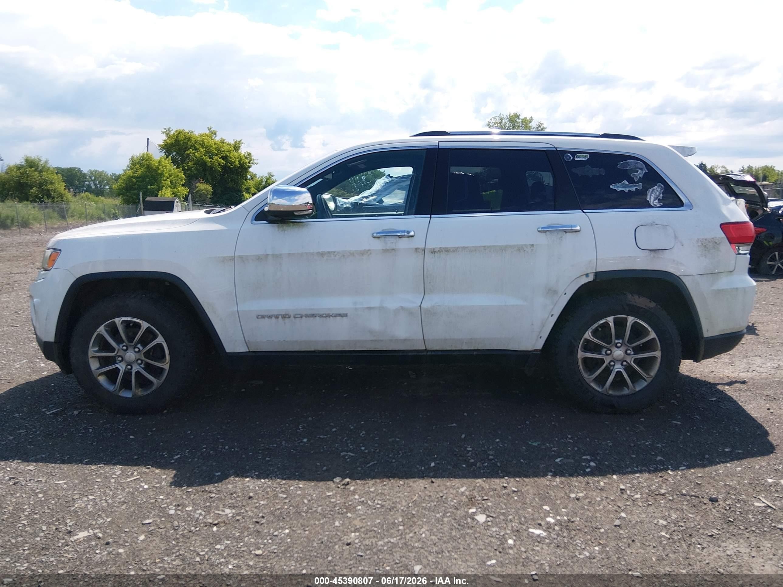 2014 Jeep Grand Cherokee Limited White vin: 1C4RJFBG8EC233471