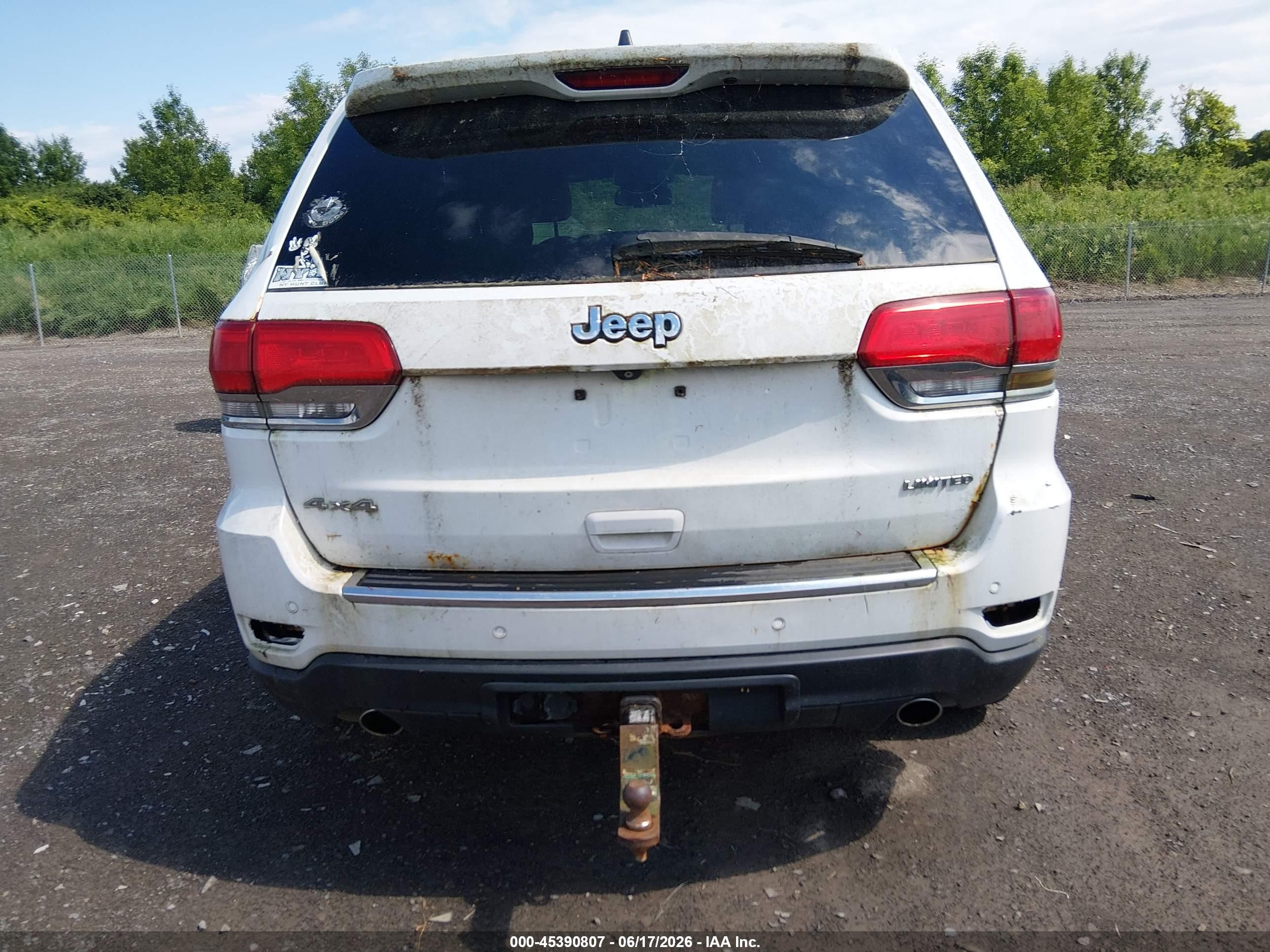 2014 Jeep Grand Cherokee Limited White vin: 1C4RJFBG8EC233471