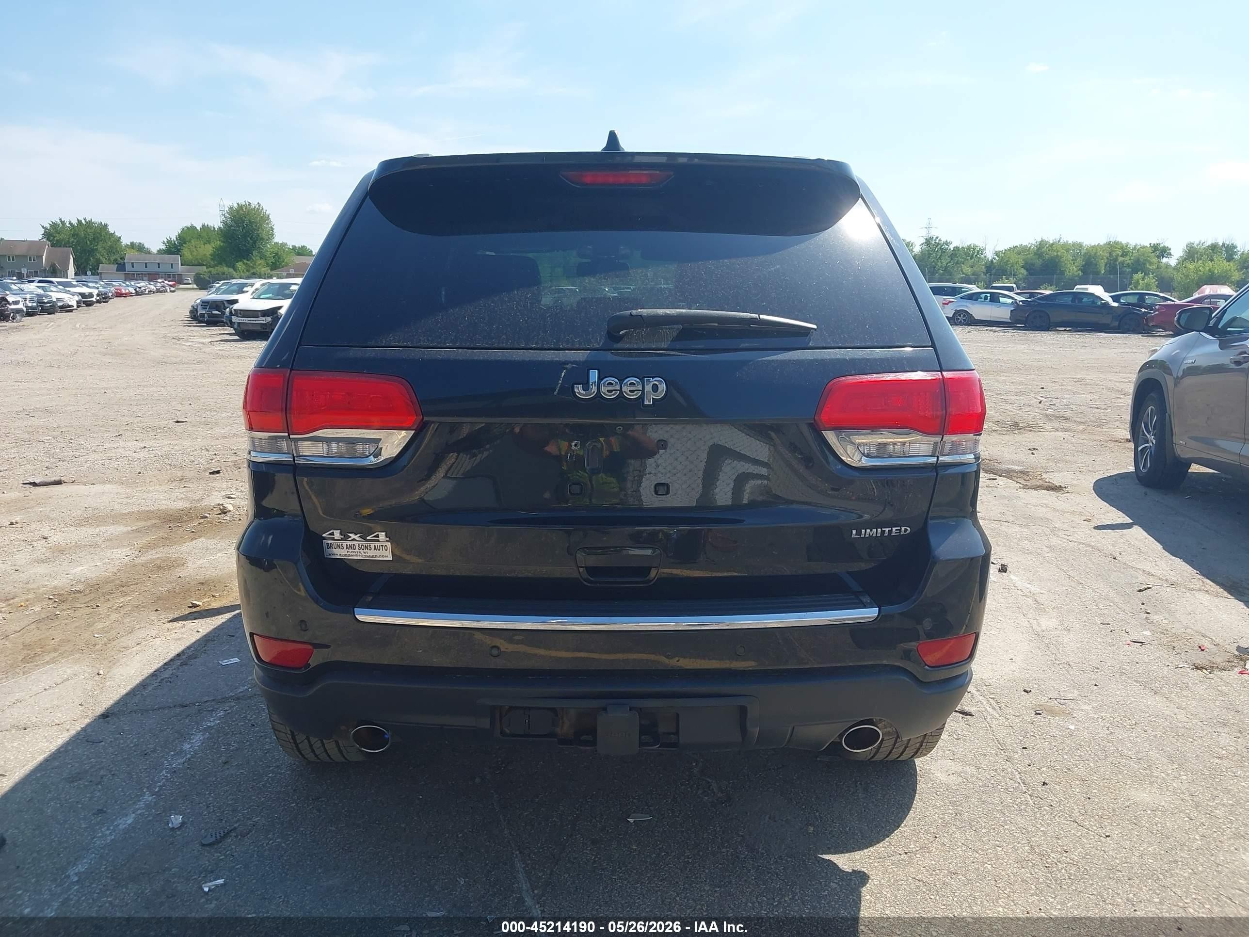 2014 Jeep Grand Cherokee Limited Black vin: 1C4RJFBG8EC280466