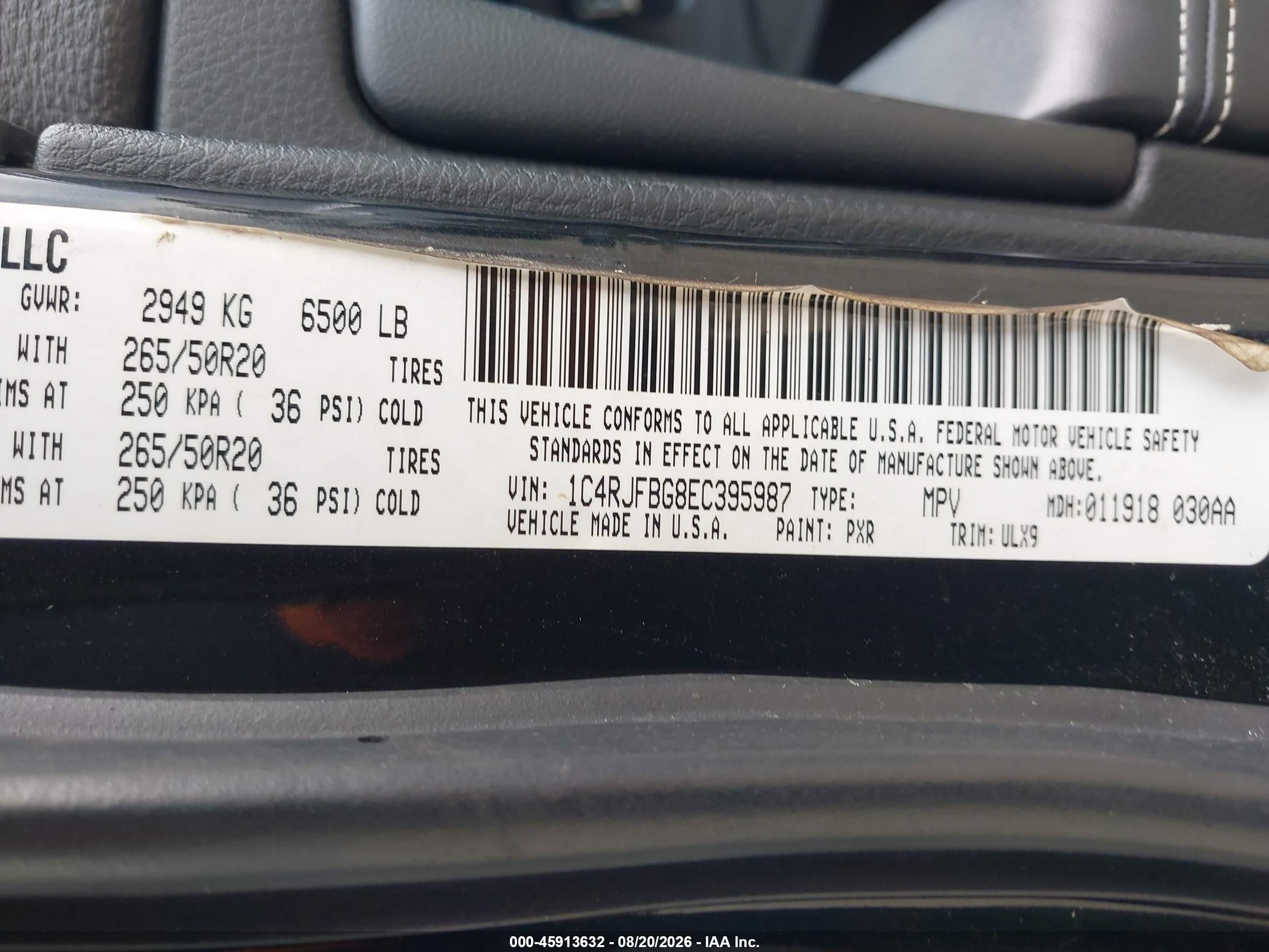 2014 Jeep Grand Cherokee Limited Черный vin: 1C4RJFBG8EC395987