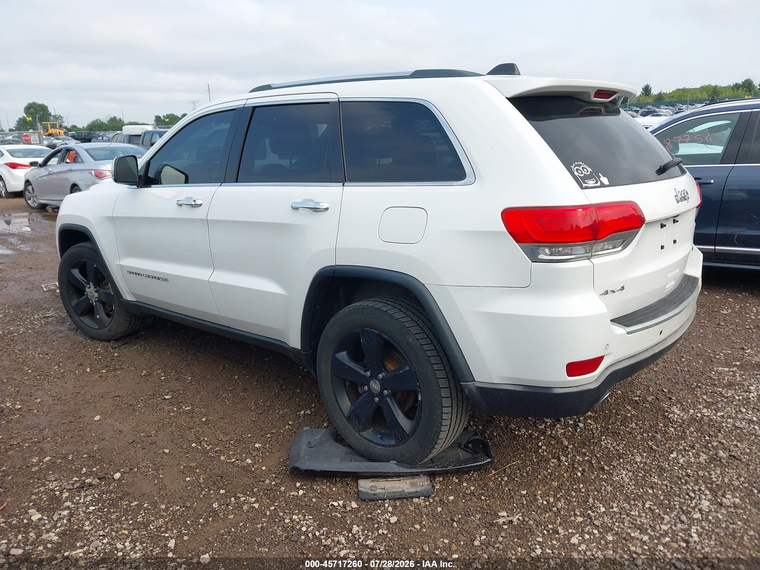 2014 Jeep Grand Cherokee Limited White vin: 1C4RJFBG8EC441043