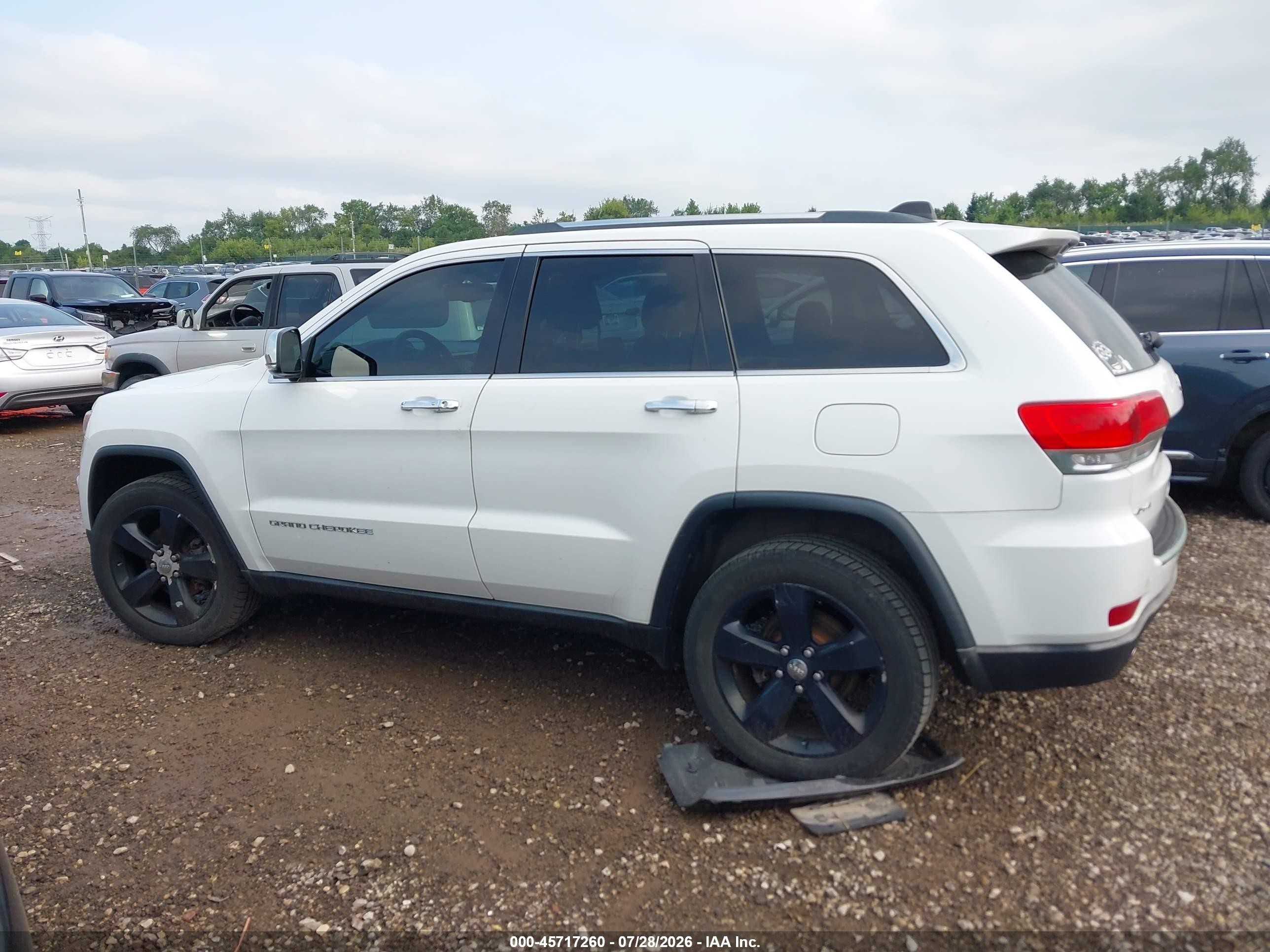 2014 Jeep Grand Cherokee Limited White vin: 1C4RJFBG8EC441043