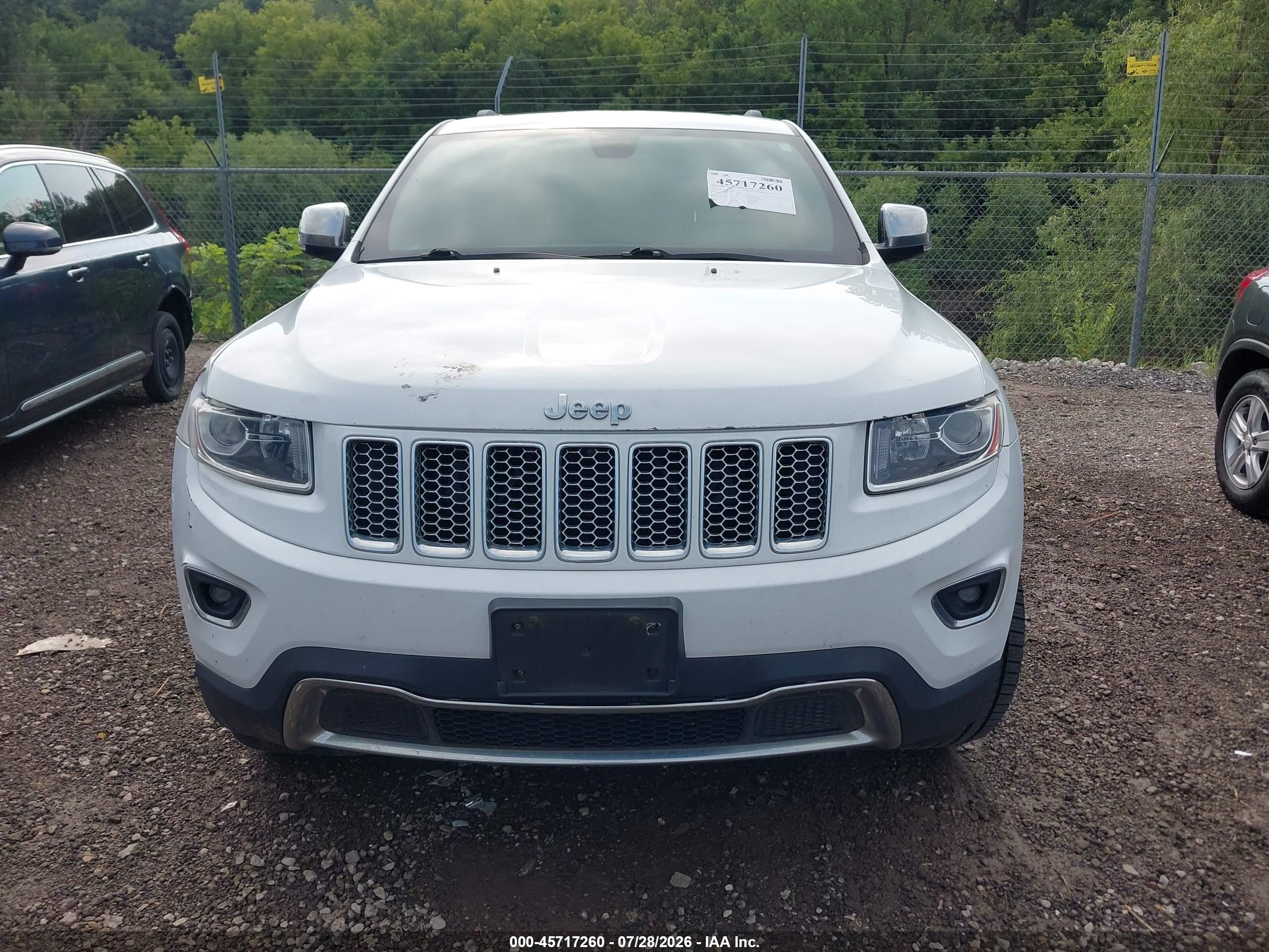 2014 Jeep Grand Cherokee Limited White vin: 1C4RJFBG8EC441043