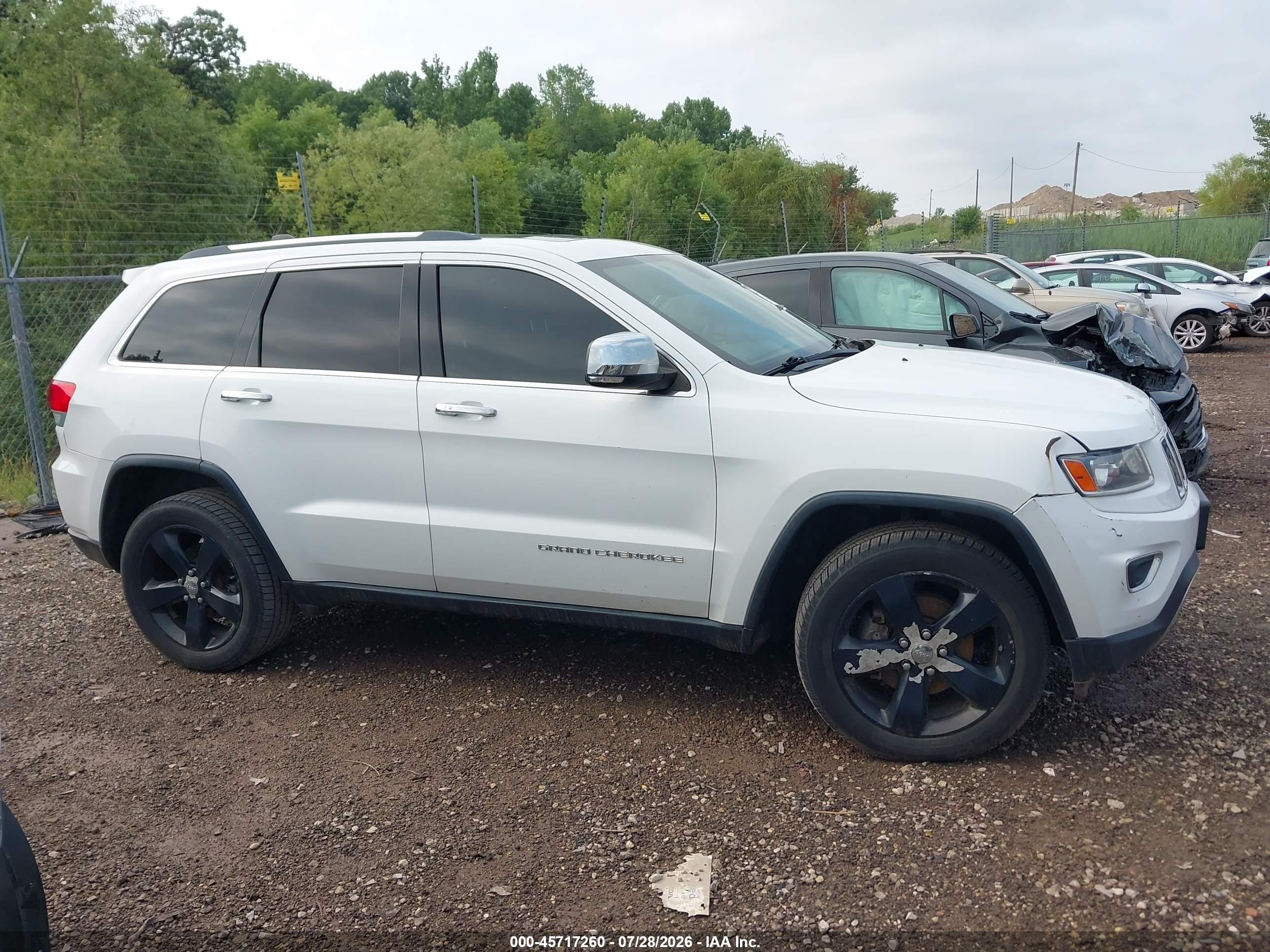 2014 Jeep Grand Cherokee Limited White vin: 1C4RJFBG8EC441043