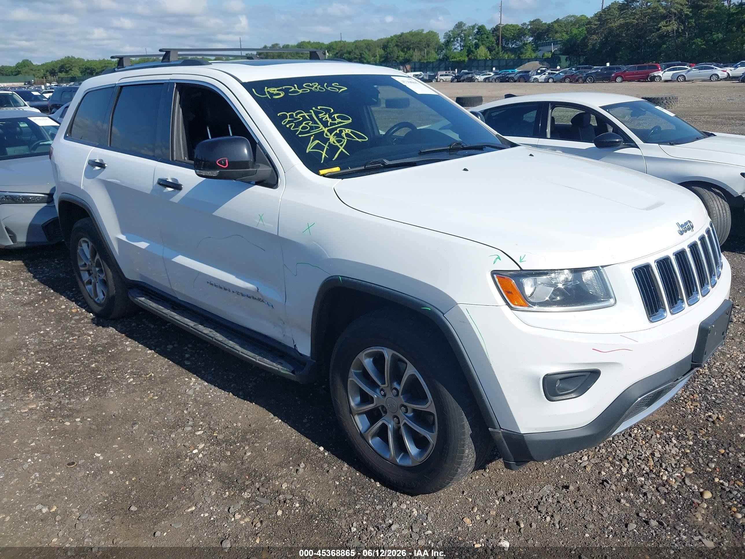 2014 Jeep Grand Cherokee Limited White vin: 1C4RJFBG8EC566883