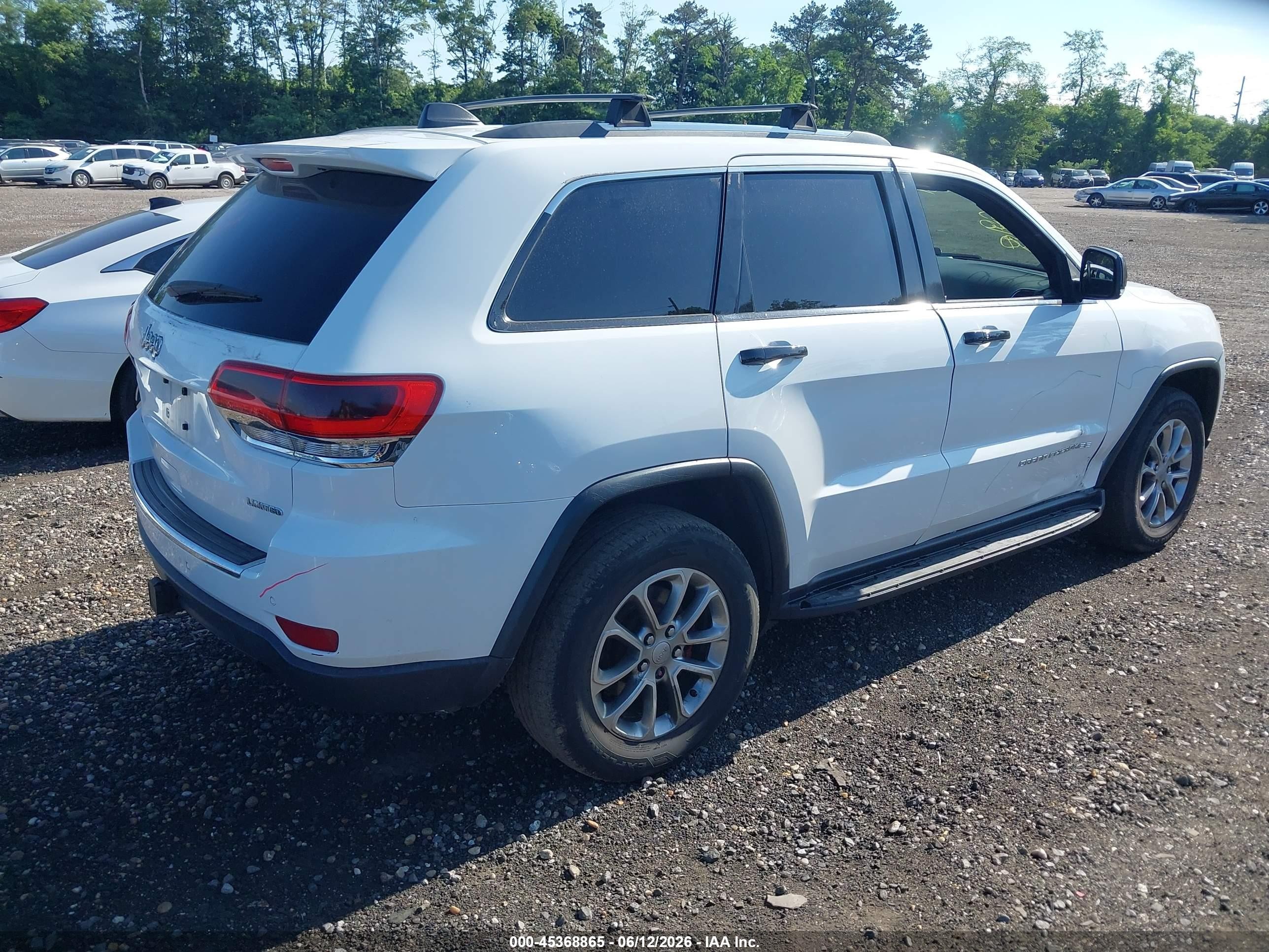 2014 Jeep Grand Cherokee Limited White vin: 1C4RJFBG8EC566883
