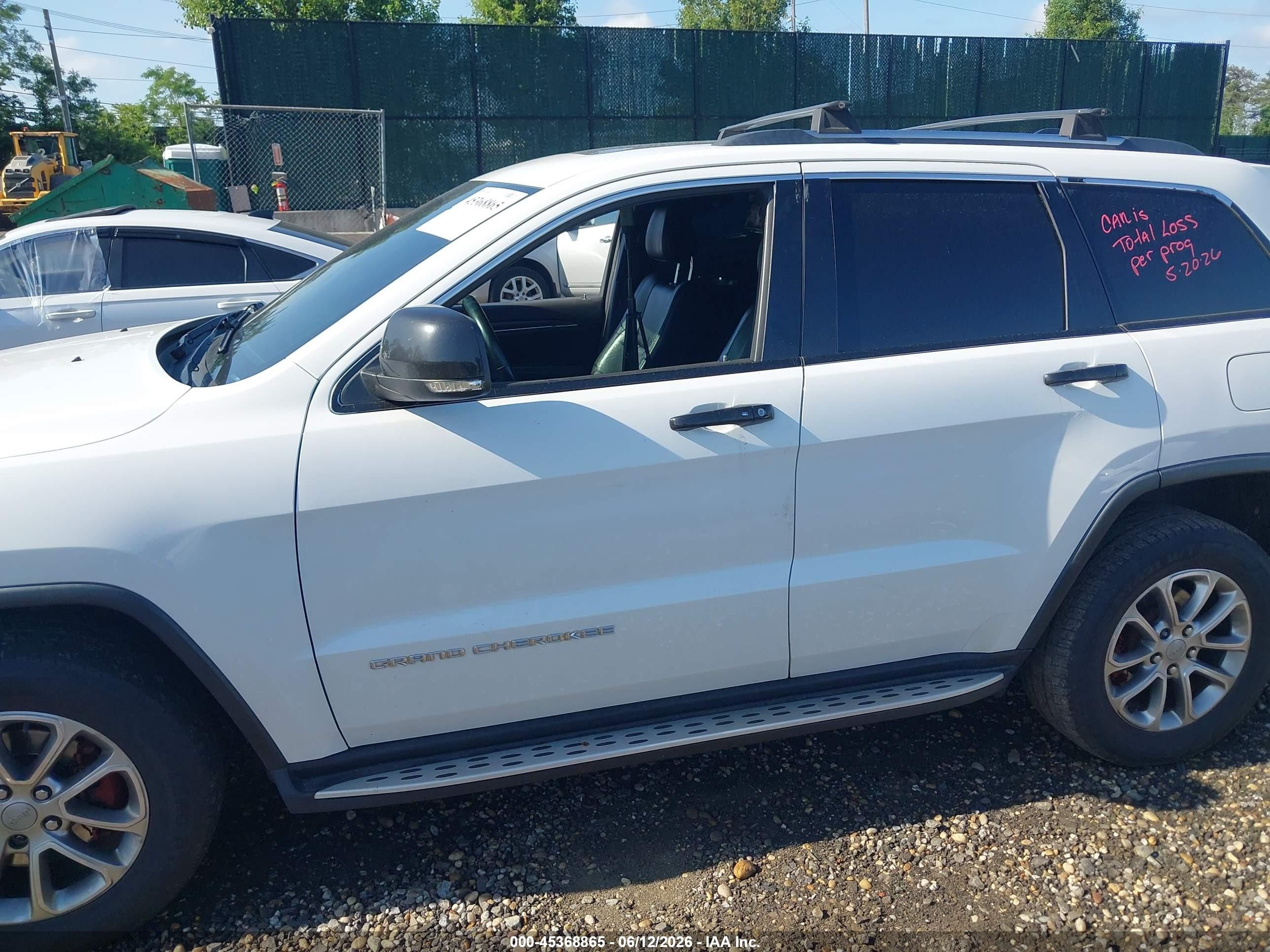 2014 Jeep Grand Cherokee Limited White vin: 1C4RJFBG8EC566883