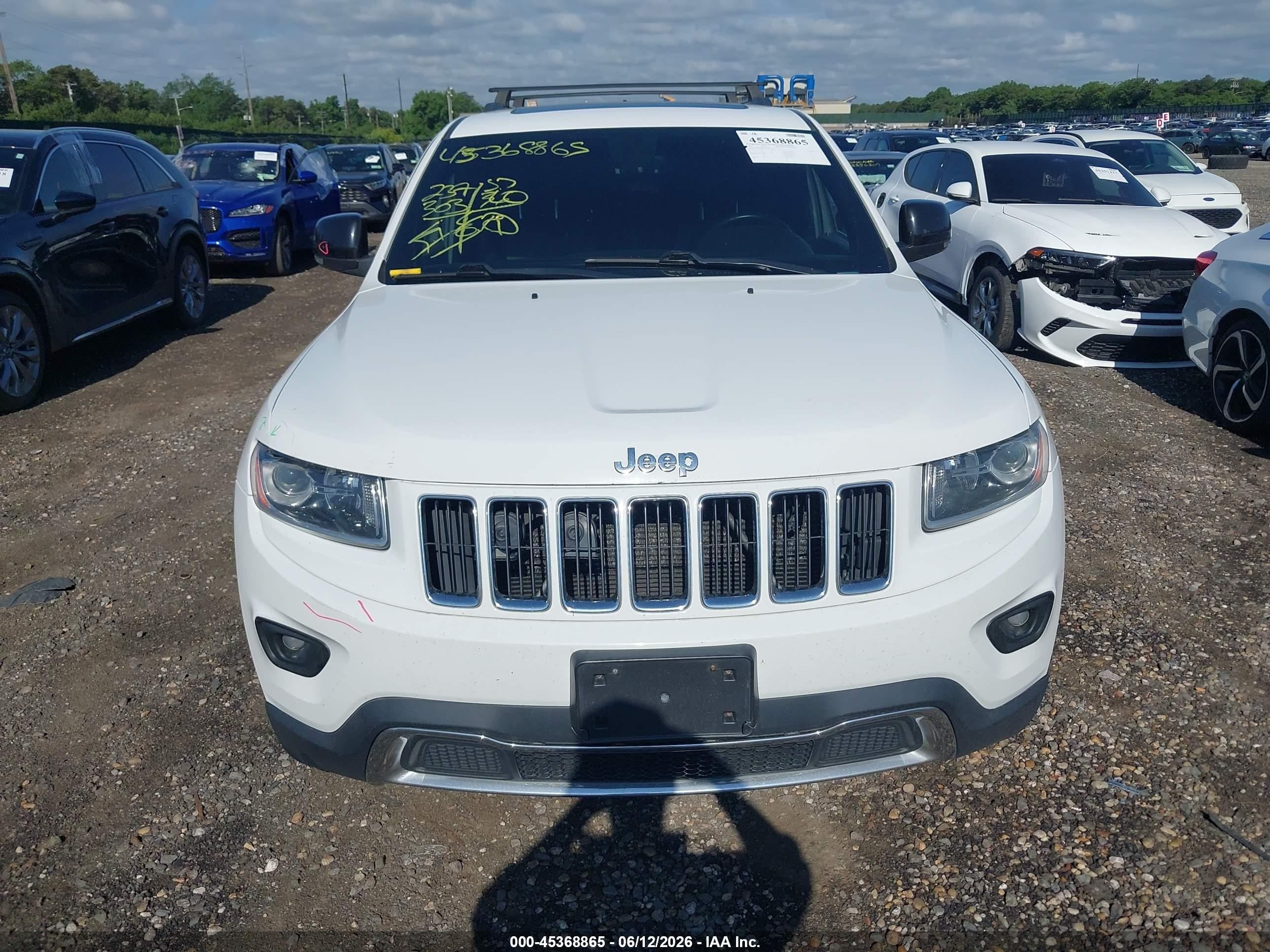2014 Jeep Grand Cherokee Limited White vin: 1C4RJFBG8EC566883