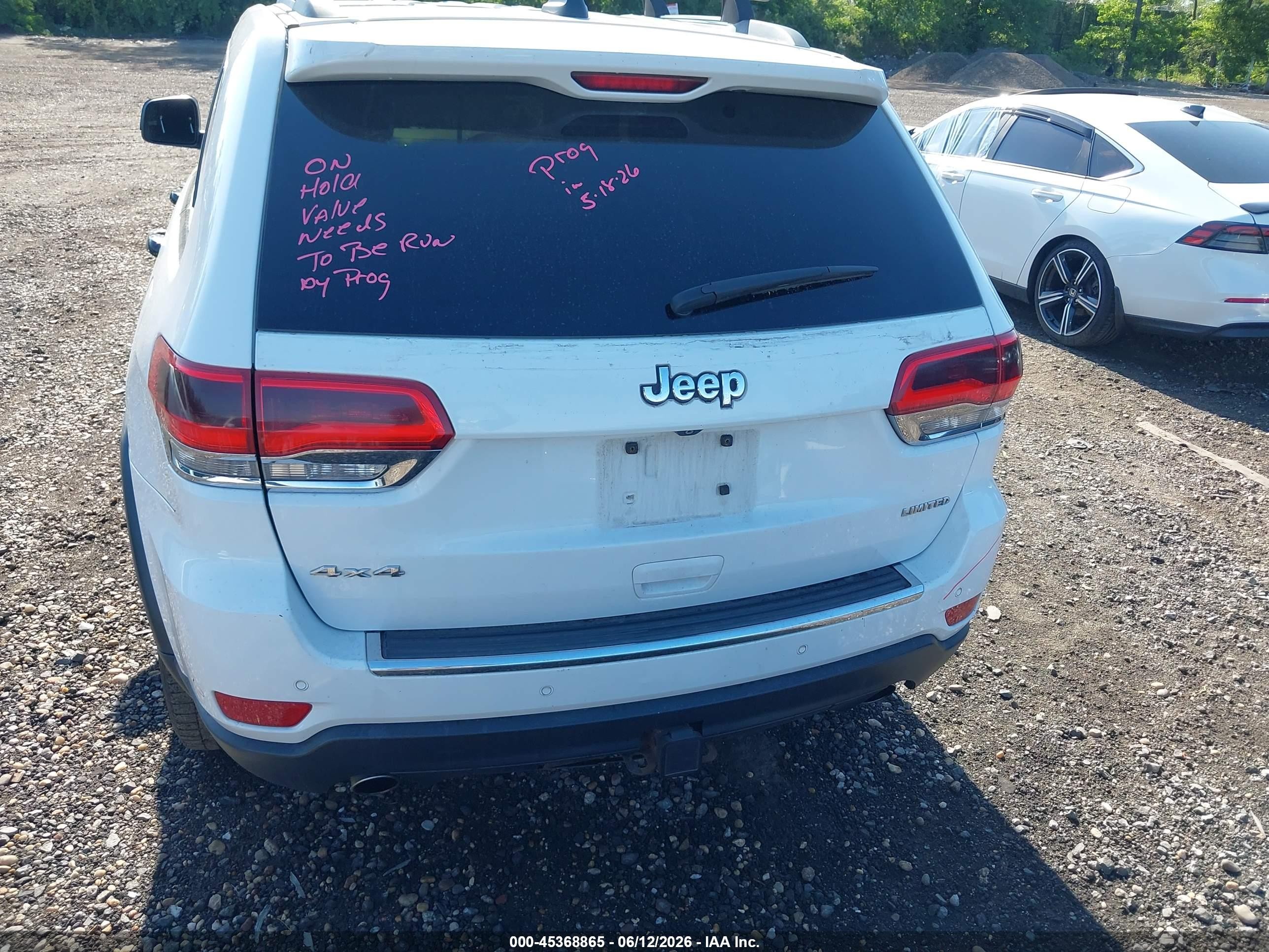 2014 Jeep Grand Cherokee Limited White vin: 1C4RJFBG8EC566883
