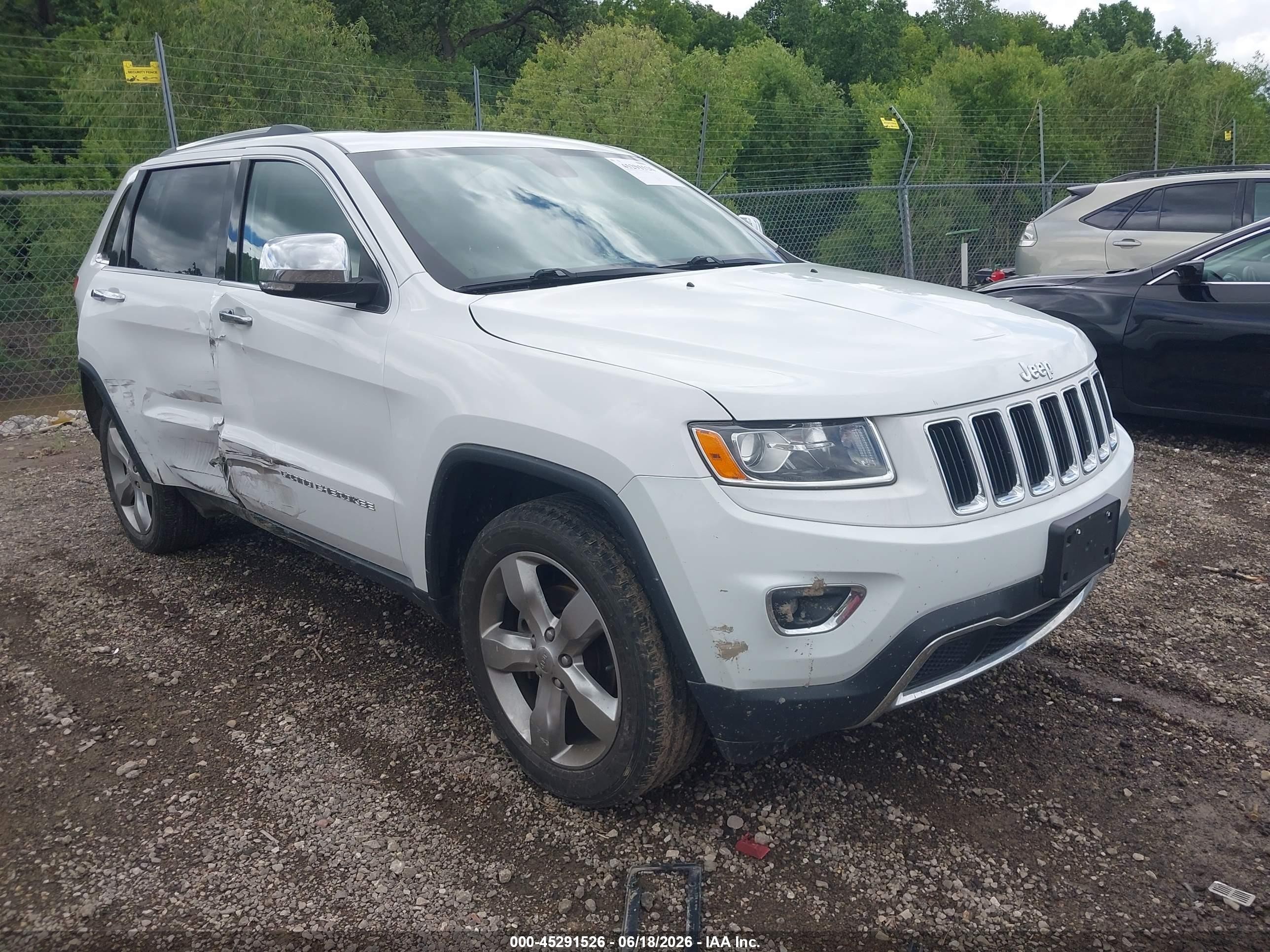 2014 Jeep Grand Cherokee Limited White vin: 1C4RJFBG8EC578113