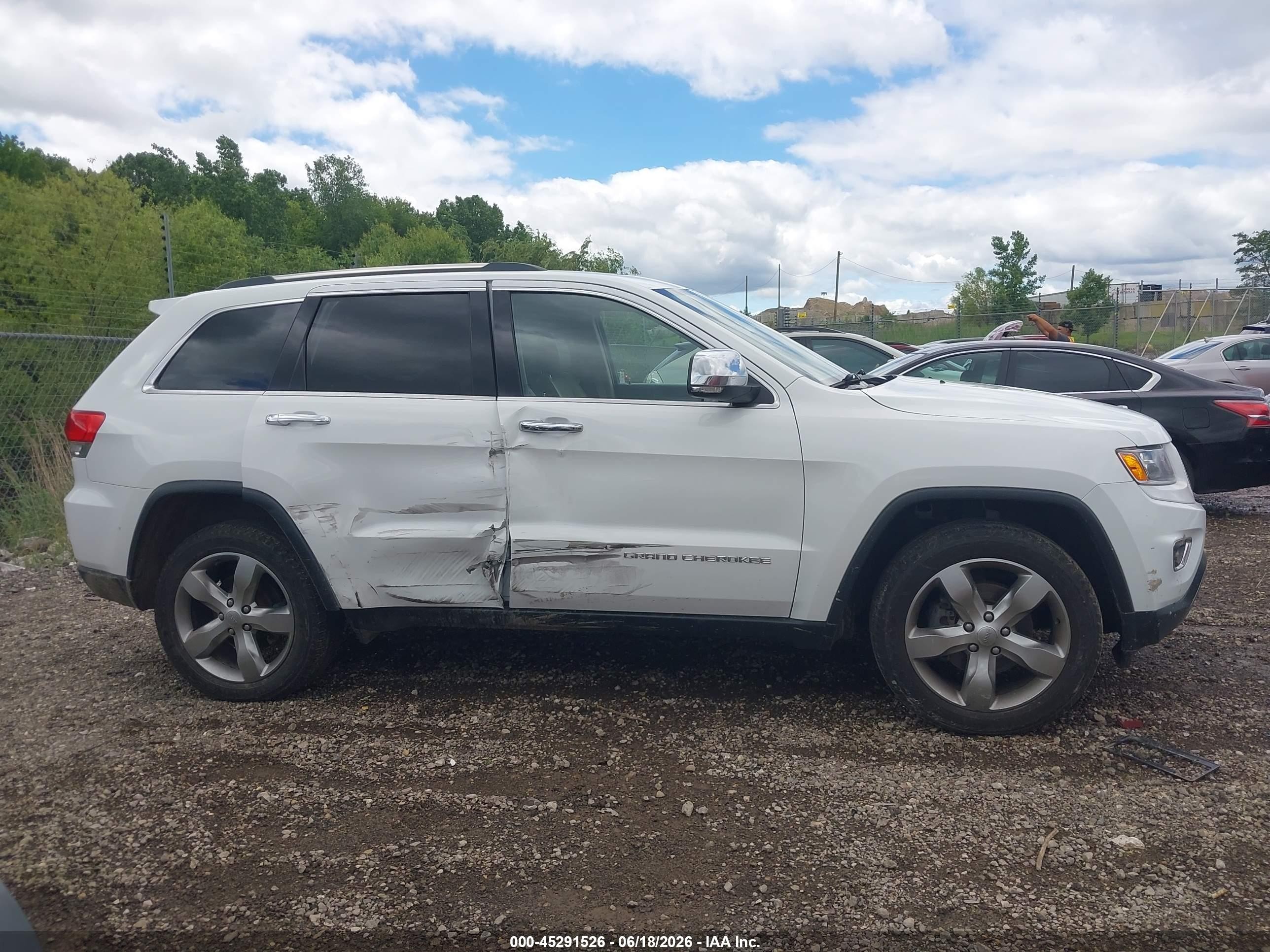 2014 Jeep Grand Cherokee Limited White vin: 1C4RJFBG8EC578113