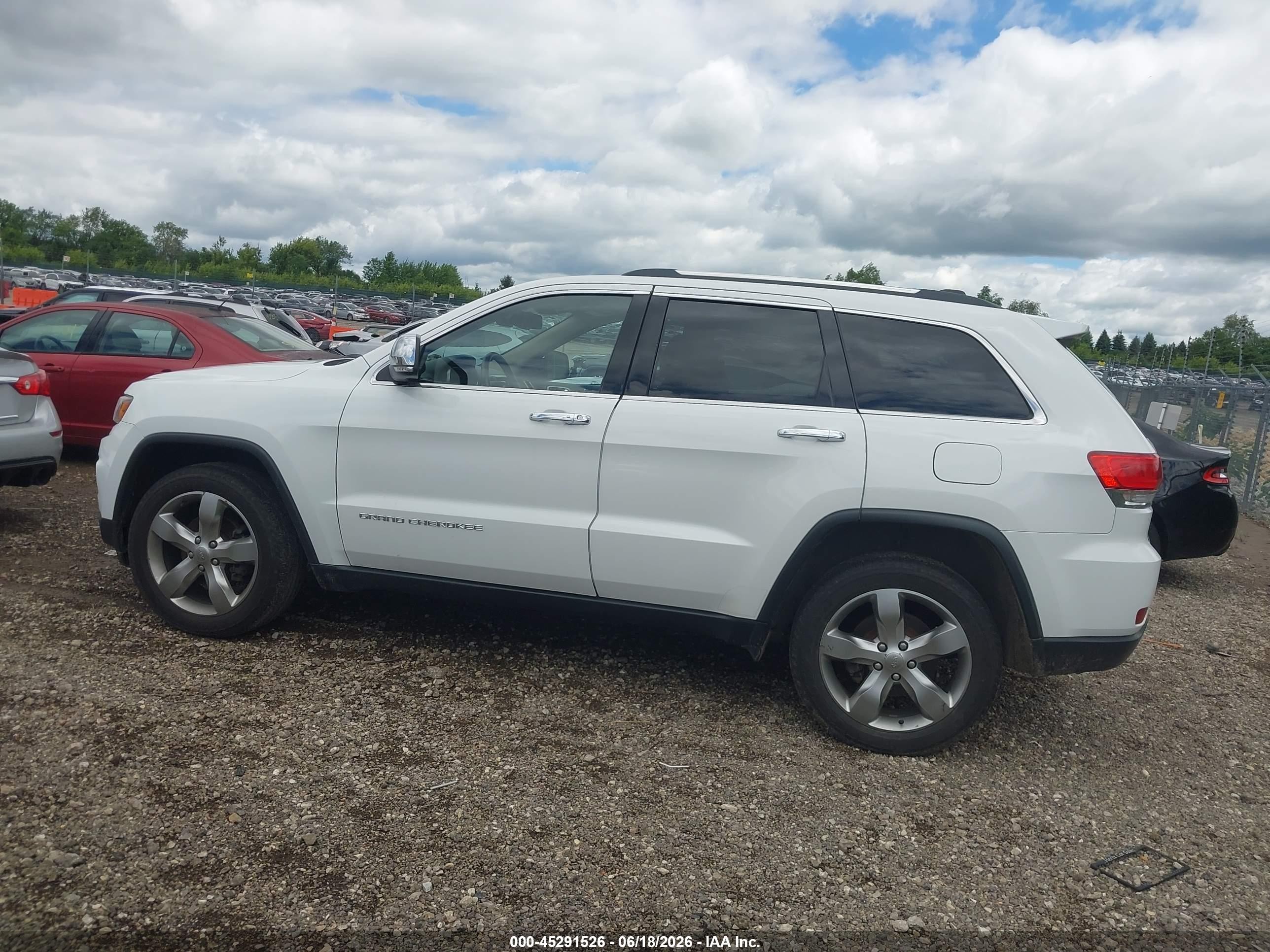 2014 Jeep Grand Cherokee Limited White vin: 1C4RJFBG8EC578113