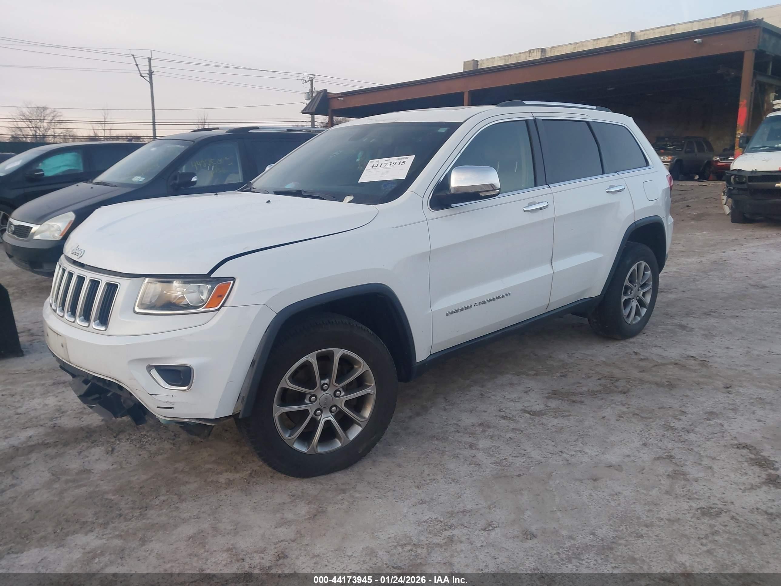 2014 Jeep Grand Cherokee Limited White vin: 1C4RJFBG8EC584221