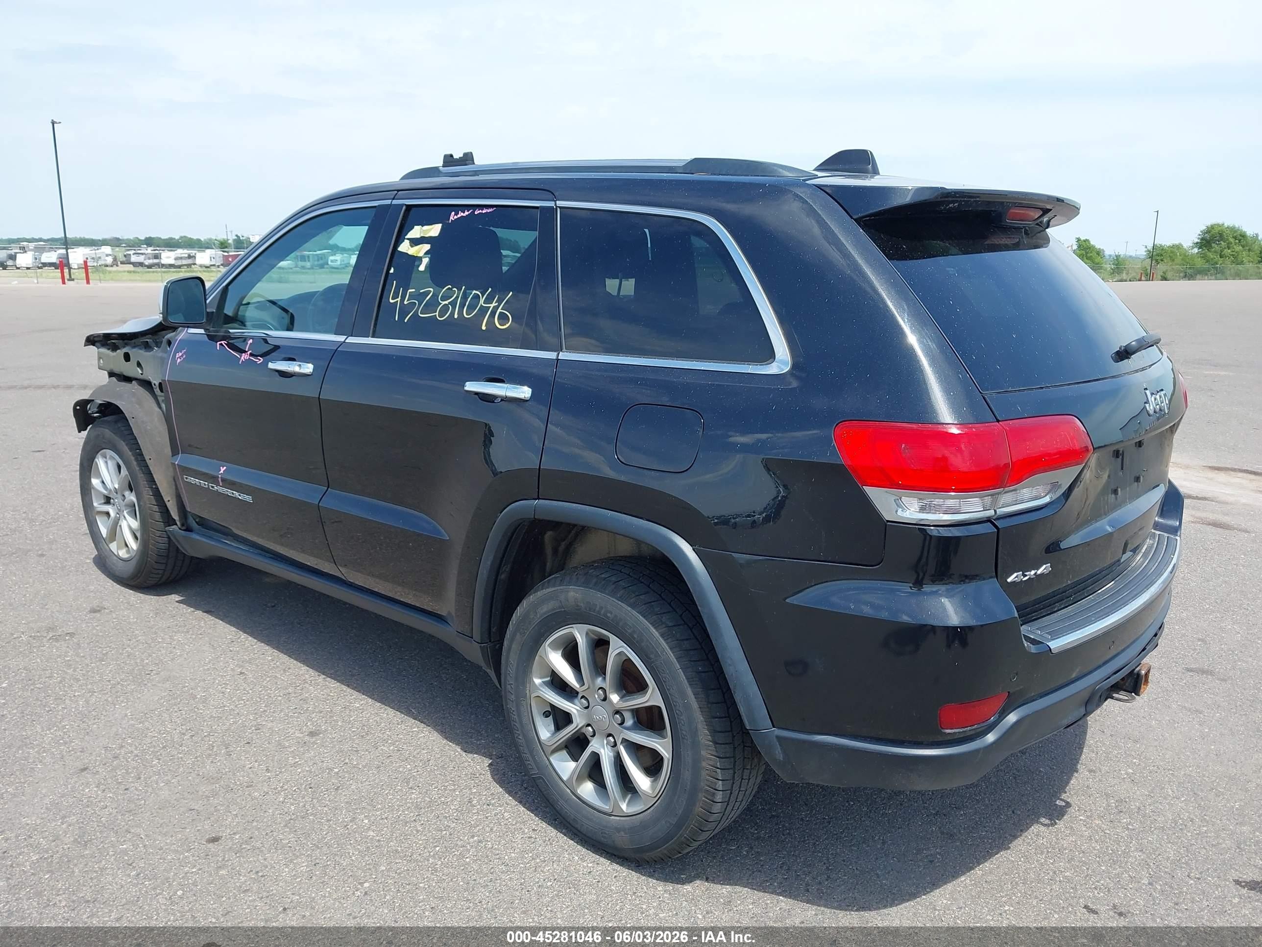 2015 Jeep Grand Cherokee Limited Black vin: 1C4RJFBG8FC214761