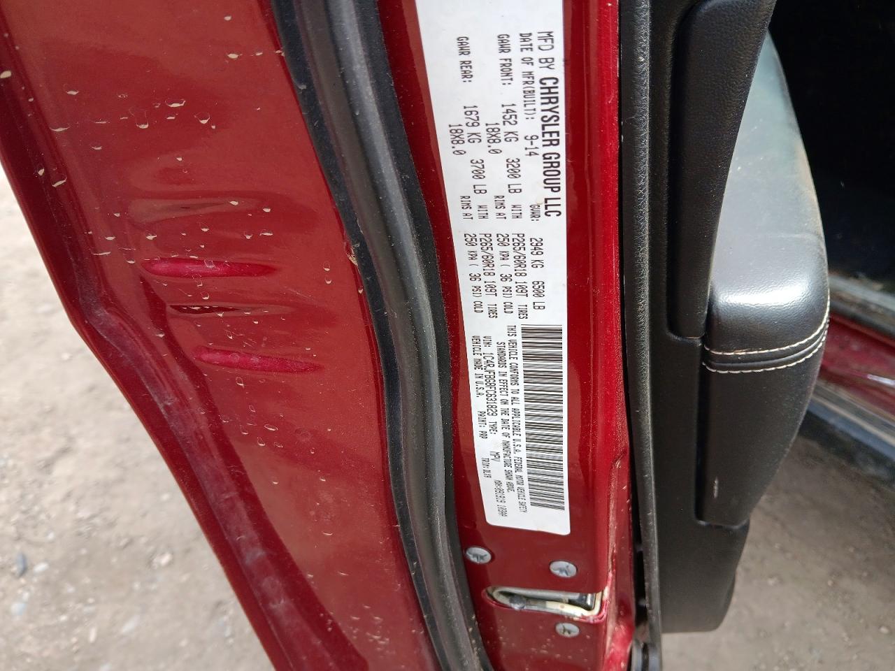 2015 Jeep Grand Cherokee Limited Red vin: 1C4RJFBG8FC631829